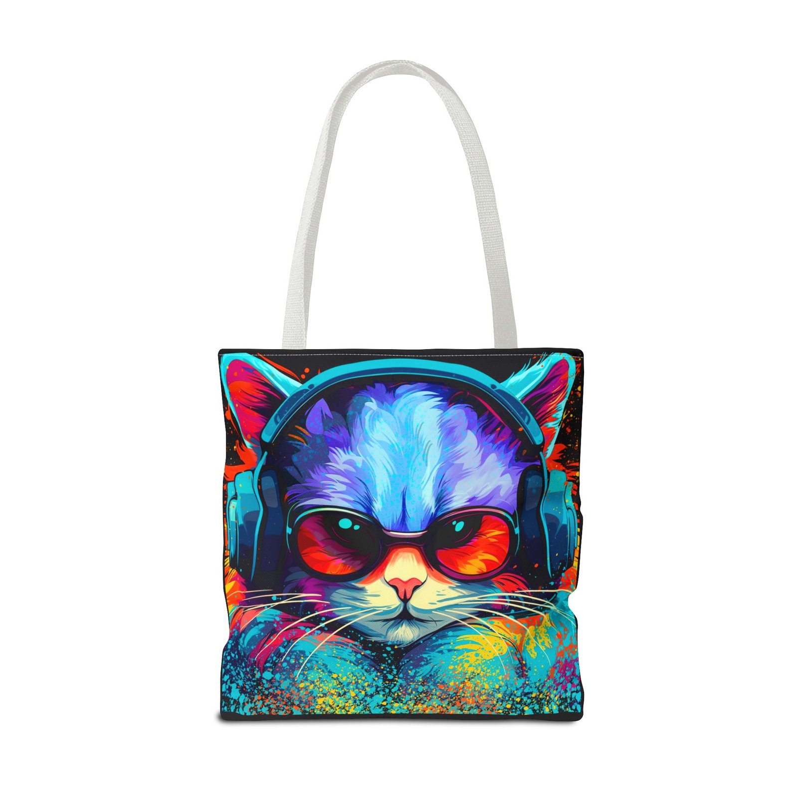 Tote Bag - Vibrant Cat Tote Bag - Colorful, Trendy, Cat Lover Gift, Summer Beach Bag, Fun Shopping Tote - Image 34