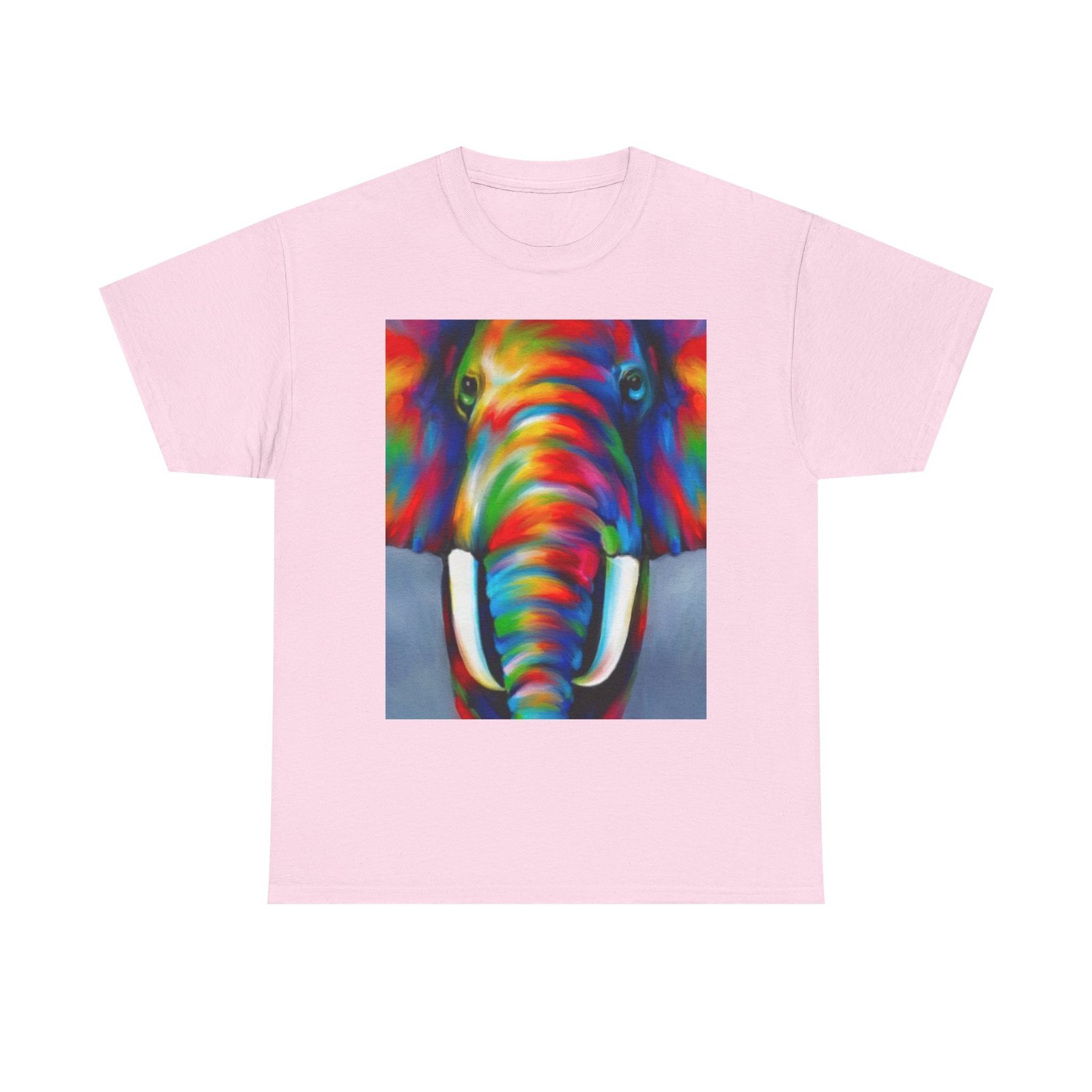 T-Shirt - Colorful Elephant Art Tee, Unisex Heavy Cotton T-Shirt, Animal Lover Gift, Vibrant Artwork Tee, Nature Lover Apparel, Eclectic Fashion - Image 41