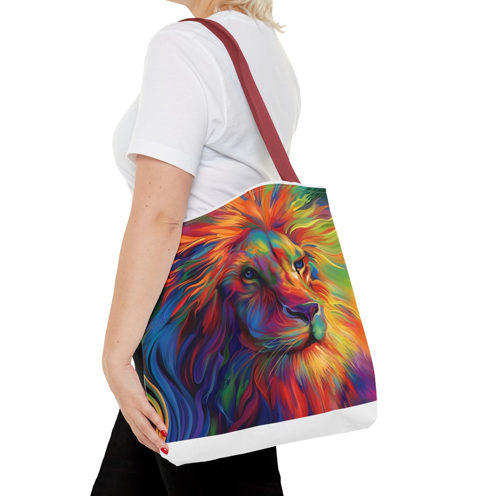 Tote Bag - Vibrant Lion Tote Bag, Colorful Reusable Bag, Beach Tote, Gift for Animal Lovers, Eco-Friendly Shopping Bag, Festival Bag - Image 20