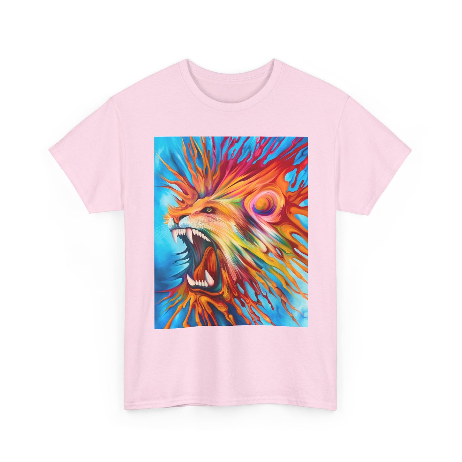 T-Shirt - Vibrant Lion Art Tee, Unisex Heavy Cotton T-shirt, Bold Graphic Shirt, Animal Lover Gift, Casual Wear, Statement Piece - Image 39