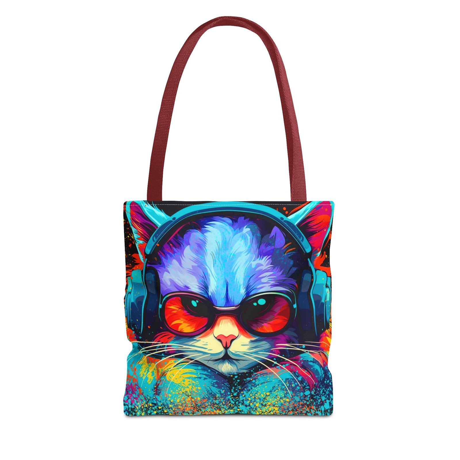 Tote Bag - Vibrant Cat Tote Bag - Colorful, Trendy, Cat Lover Gift, Summer Beach Bag, Fun Shopping Tote - Image 13