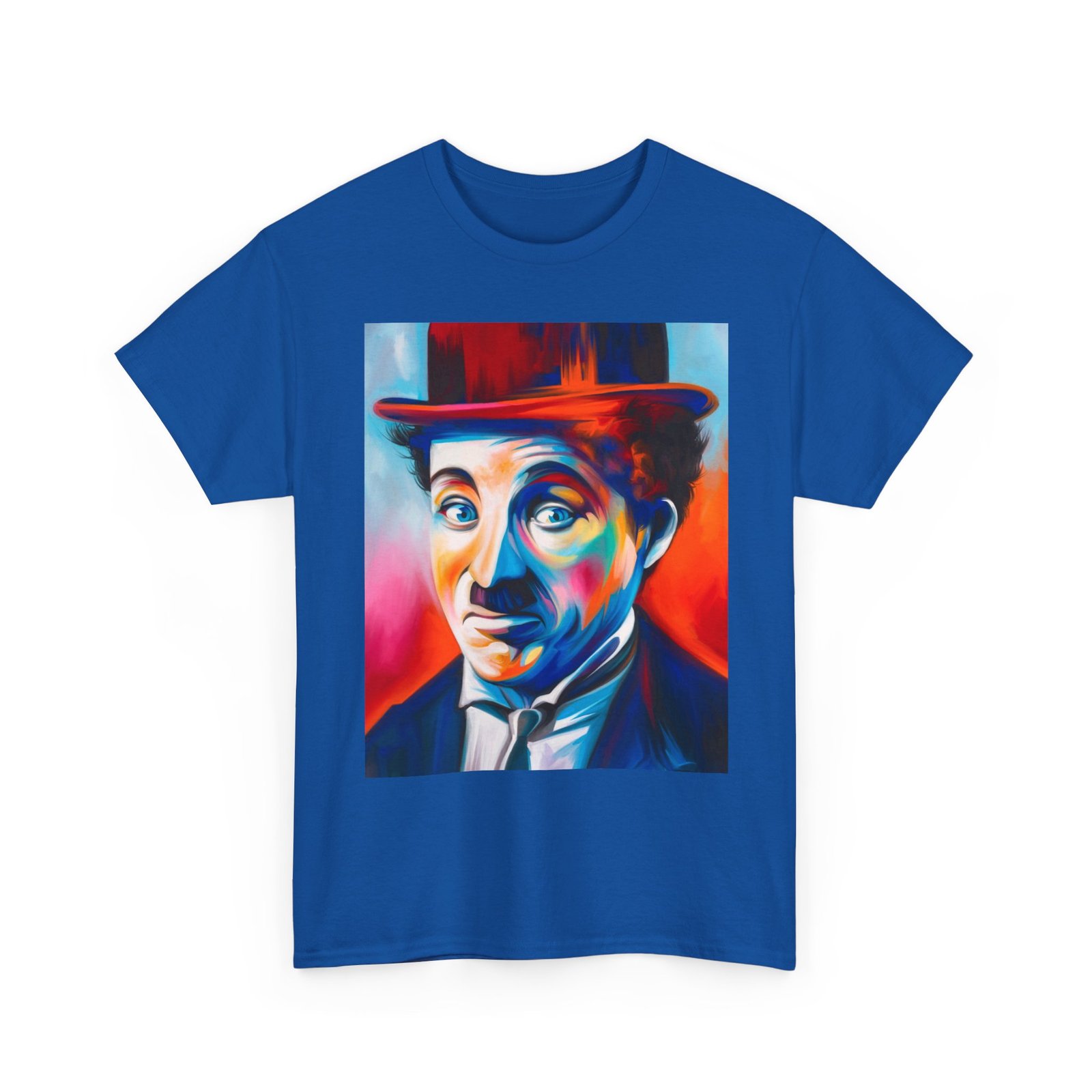 T-Shirt - Colorful Vintage Charlie Chaplin Comedy Tee, Unisex Heavy Cotton T-Shirt, Retro Art Shirt, Gift for Movie Lovers, Fun Graphic Tee, Perfect for Parties - Image 35