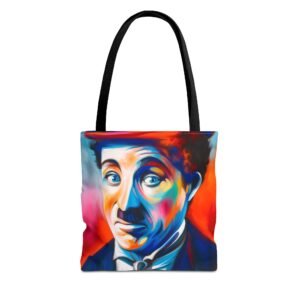 Tote Bag - Colorful Art Tote Bag, Whimsical Eco-Friendly Bag, Charlie Chaplin Inspired Gift, Stylish Shopping Tote, Music Festival Accessory, [...]