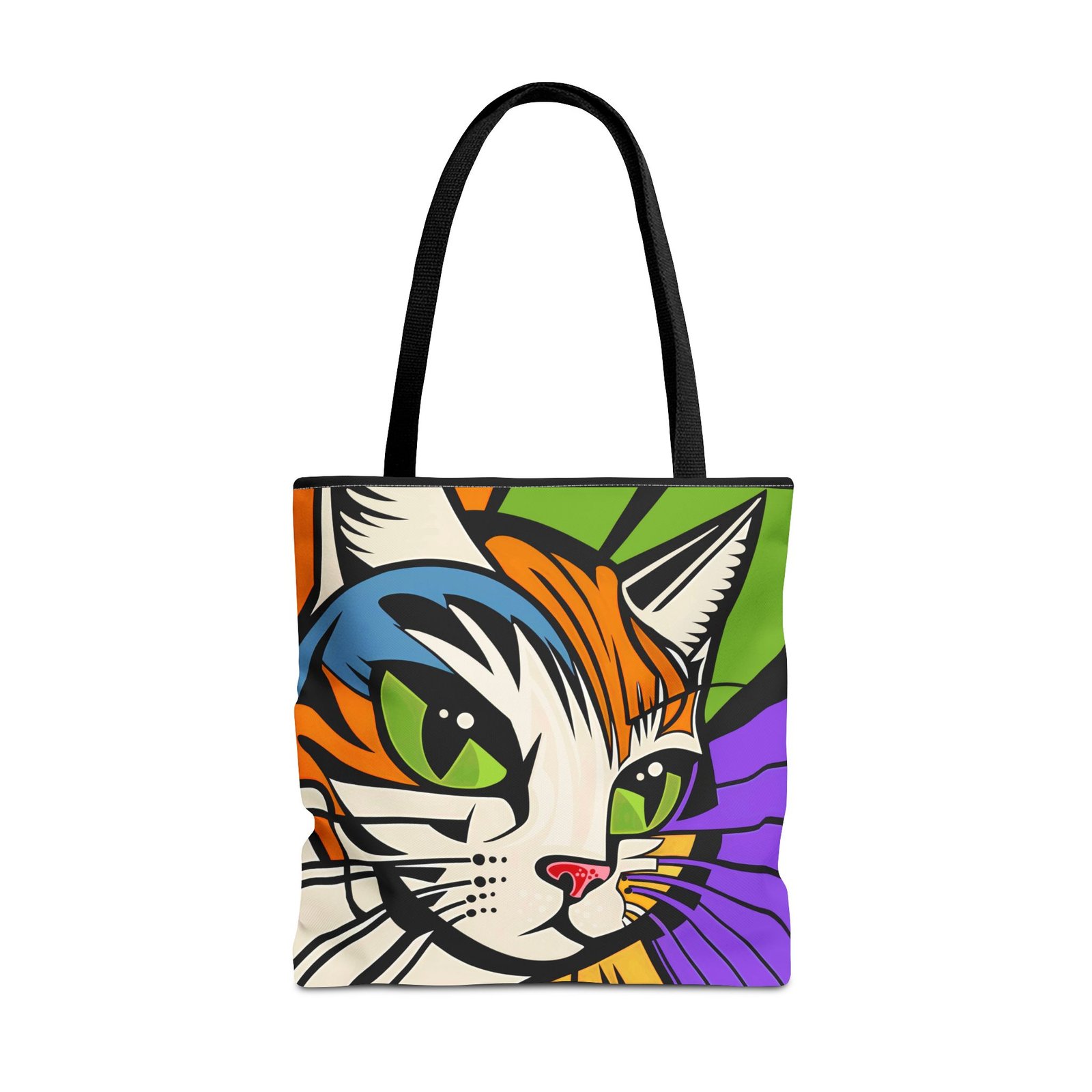 Tote Bag - Colorful Cat Design Tote Bag, Eco-Friendly Bag, Pet Lover Gift, Unique Shopping Bag, Everyday Use, Stylish Carryall - Image 9