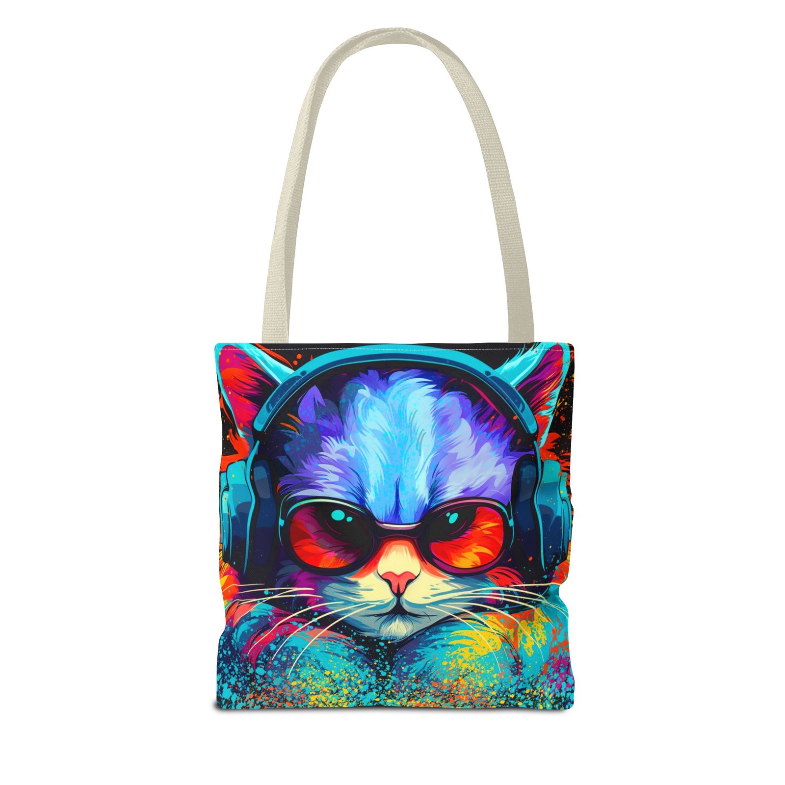 Tote Bag - Vibrant Cat Tote Bag - Colorful, Trendy, Cat Lover Gift, Summer Beach Bag, Fun Shopping Tote - Image 38