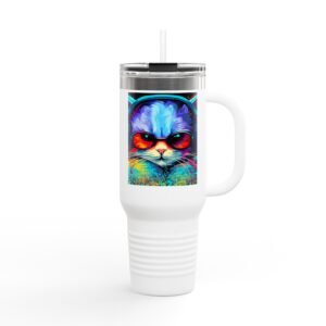 Travel Mug - Colorful Cat Insulated Travel Mug, 40oz - Fun Drinkware for Cat Lovers, Gifts for Pet Owners, Road Trips, Vibrant Travel Cup, Unique [...]
