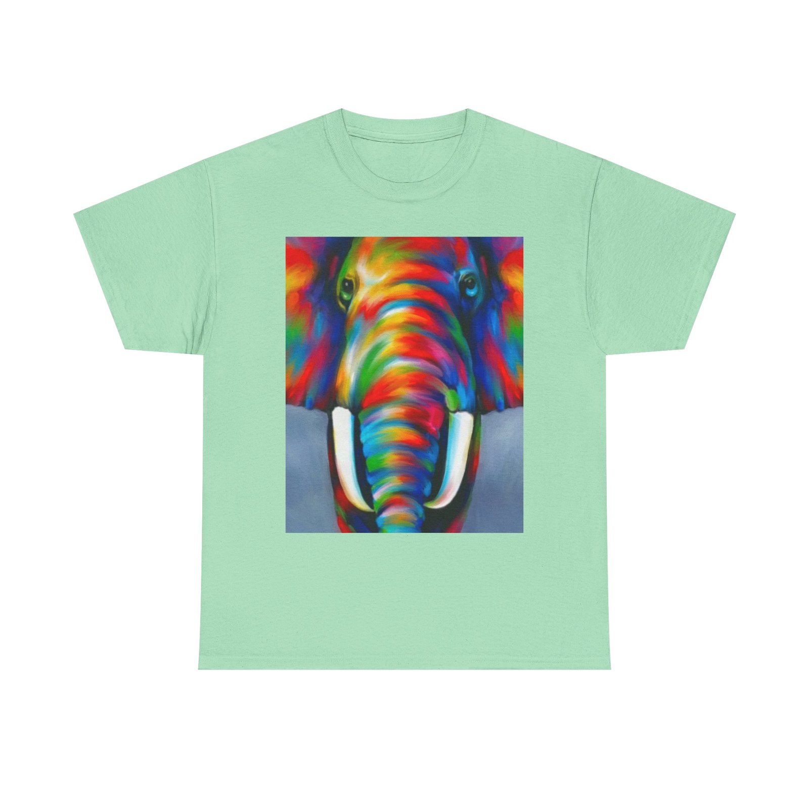 T-Shirt - Colorful Elephant Art Tee, Unisex Heavy Cotton T-Shirt, Animal Lover Gift, Vibrant Artwork Tee, Nature Lover Apparel, Eclectic Fashion - Image 29