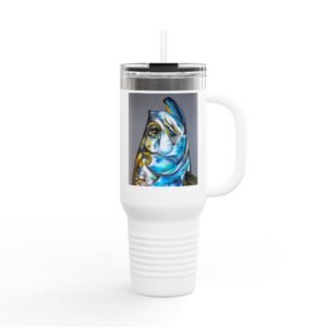 Travel Mug - Vibrant Tarpon Fish Insulated Travel Mug, 40oz - Perfect for Road Trips, Camping, Paddleboarders, Colorful Drinkware, Summer Adventures