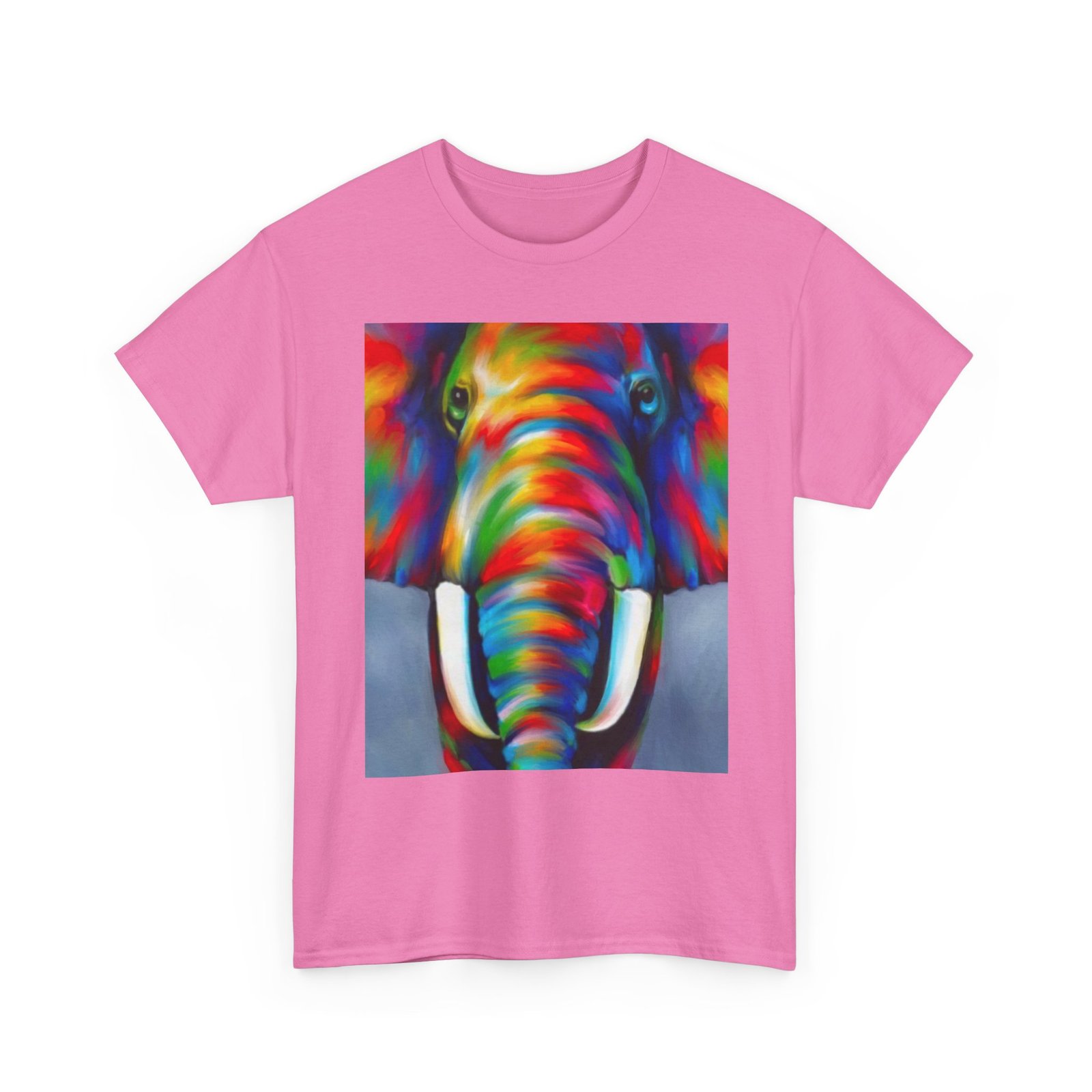 T-Shirt - Colorful Elephant Art Tee, Unisex Heavy Cotton T-Shirt, Animal Lover Gift, Vibrant Artwork Tee, Nature Lover Apparel, Eclectic Fashion - Image 47