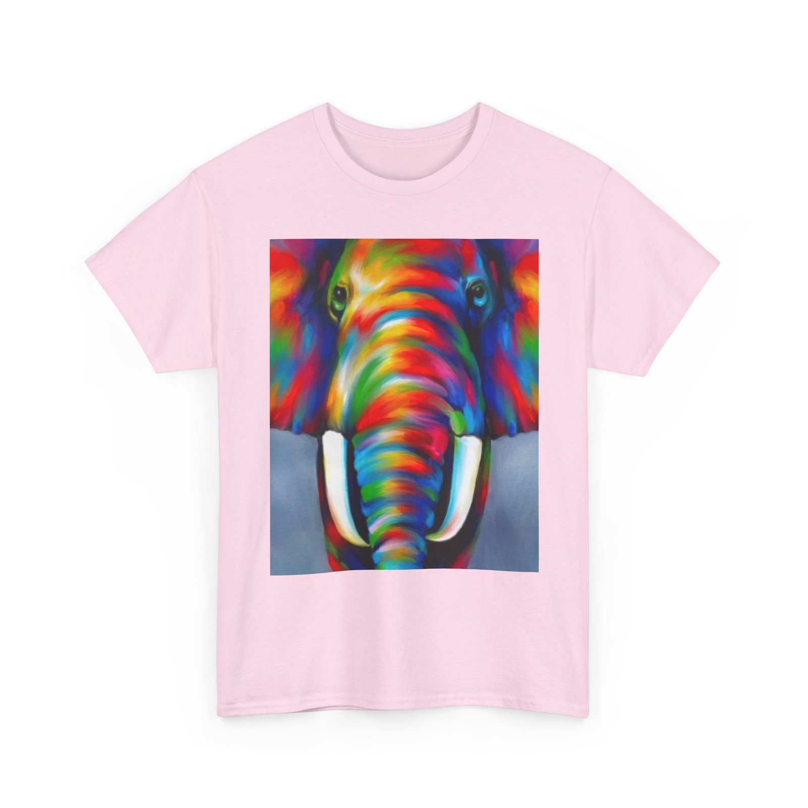 T-Shirt - Colorful Elephant Art Tee, Unisex Heavy Cotton T-Shirt, Animal Lover Gift, Vibrant Artwork Tee, Nature Lover Apparel, Eclectic Fashion - Image 43