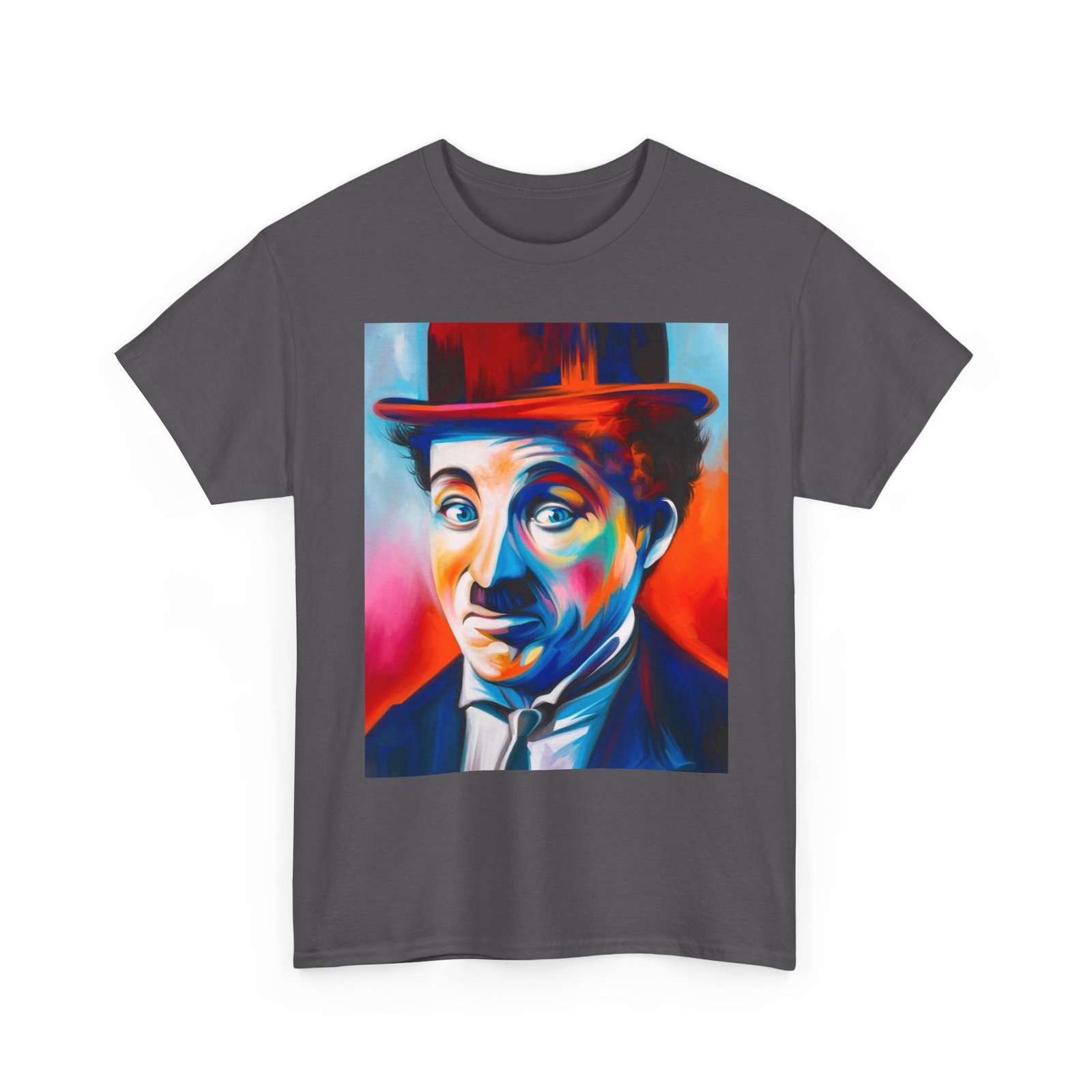 T-Shirt - Colorful Vintage Charlie Chaplin Comedy Tee, Unisex Heavy Cotton T-Shirt, Retro Art Shirt, Gift for Movie Lovers, Fun Graphic Tee, Perfect for Parties - Image 31