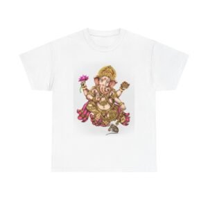 T-Shirt - Ganesh Blessings Unisex Heavy Cotton Tee, Spiritual T-Shirt, Yoga Apparel, Gift for Festival, Meditation Wear, Religion Inspired Clothing