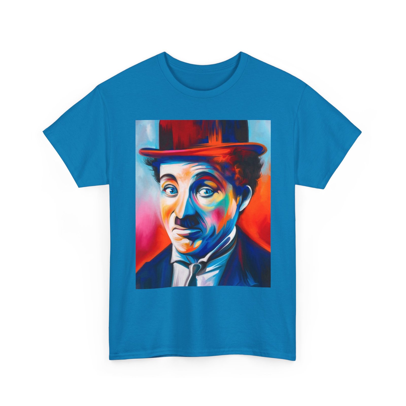 T-Shirt - Colorful Vintage Charlie Chaplin Comedy Tee, Unisex Heavy Cotton T-Shirt, Retro Art Shirt, Gift for Movie Lovers, Fun Graphic Tee, Perfect for Parties - Image 27