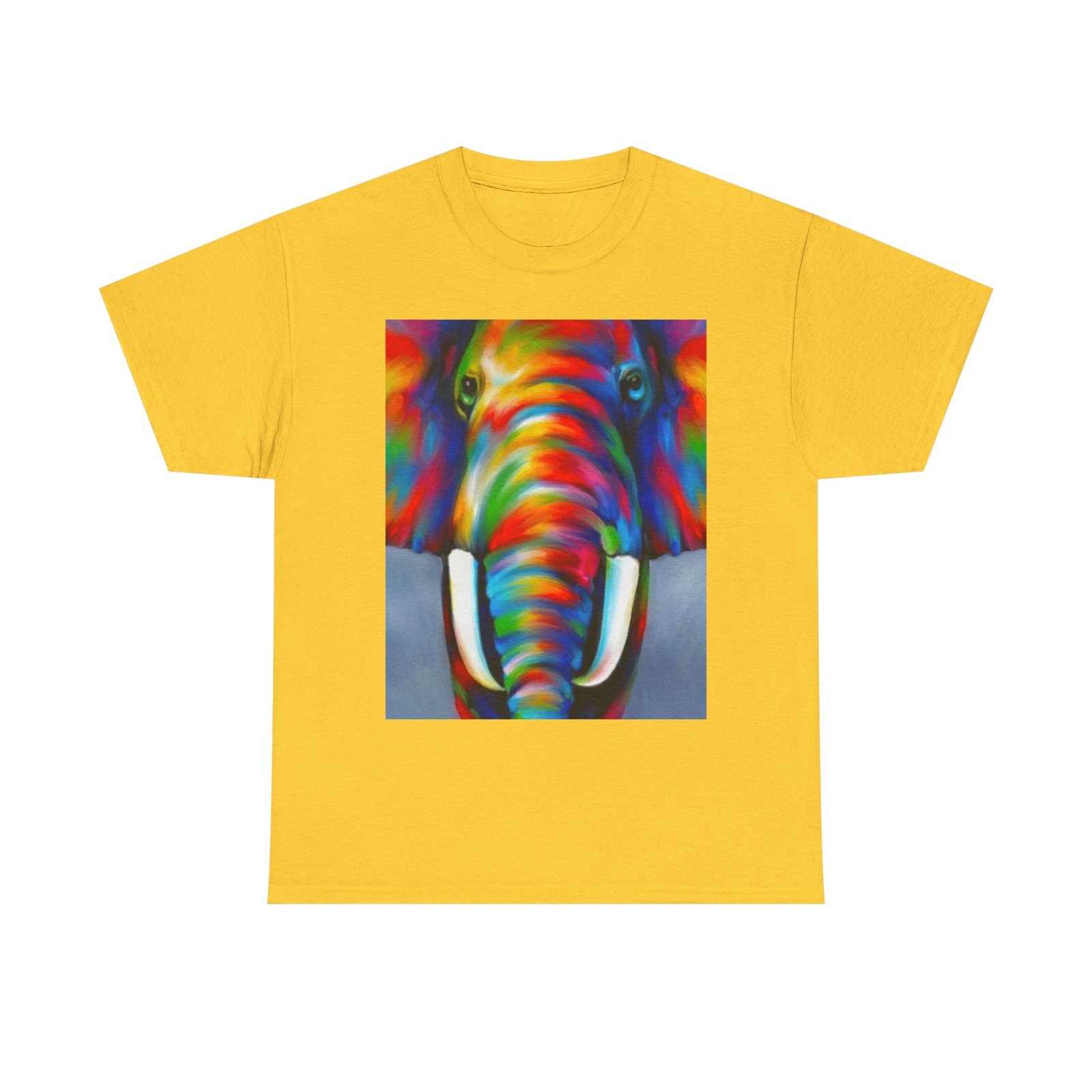 T-Shirt - Colorful Elephant Art Tee, Unisex Heavy Cotton T-Shirt, Animal Lover Gift, Vibrant Artwork Tee, Nature Lover Apparel, Eclectic Fashion - Image 25
