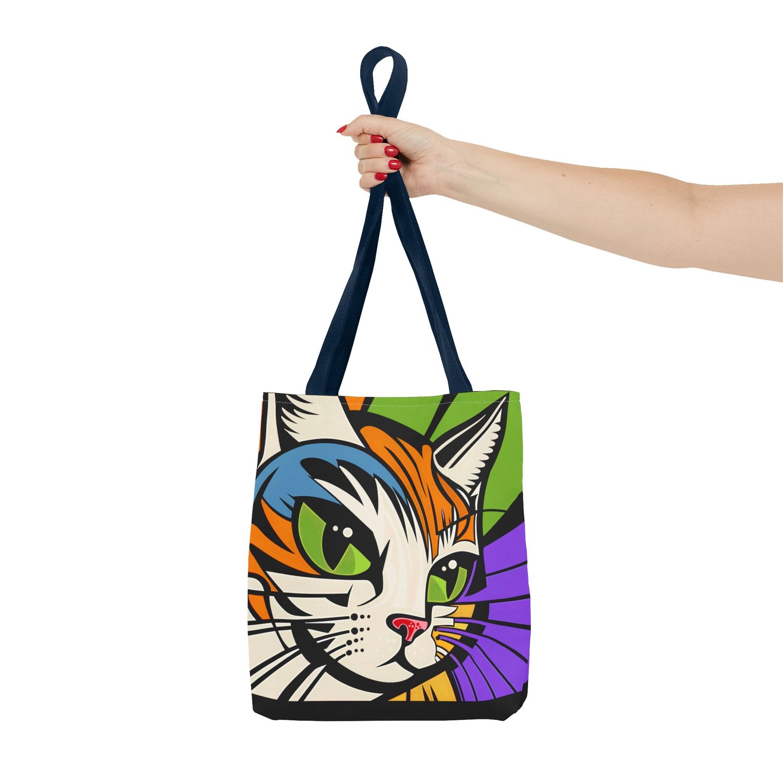 Tote Bag - Colorful Cat Design Tote Bag, Eco-Friendly Bag, Pet Lover Gift, Unique Shopping Bag, Everyday Use, Stylish Carryall - Image 52