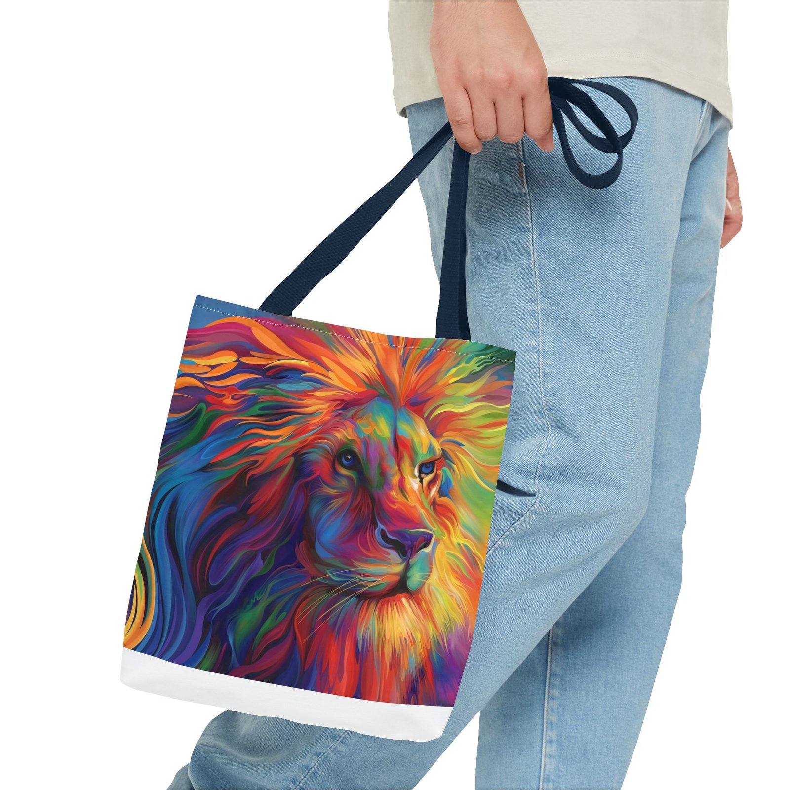 Tote Bag - Vibrant Lion Tote Bag, Colorful Reusable Bag, Beach Tote, Gift for Animal Lovers, Eco-Friendly Shopping Bag, Festival Bag - Image 51