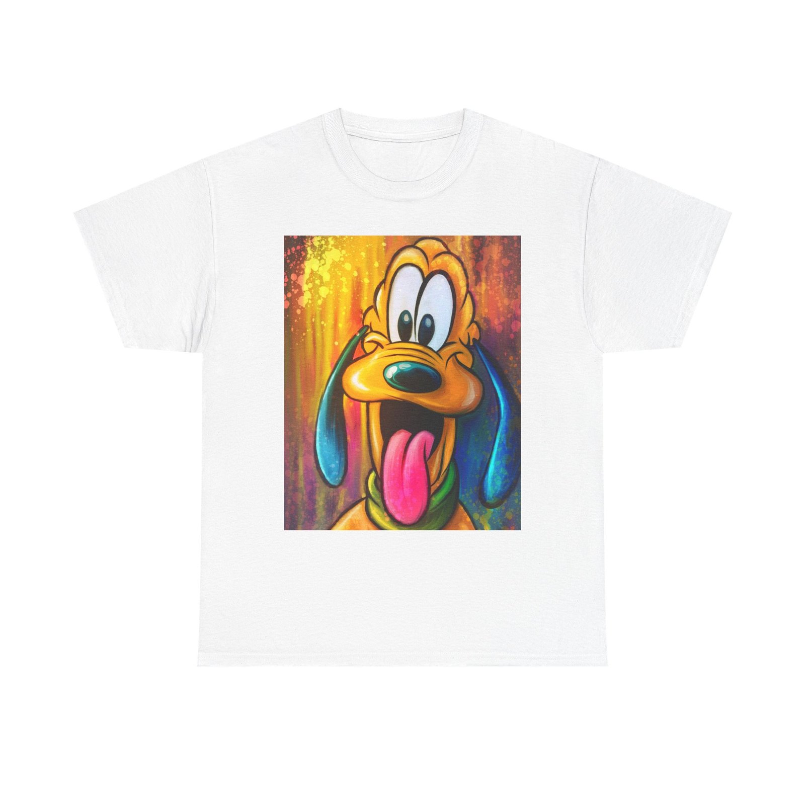 T-Shirt - Disney Themed Pluto Dog Art Tee - Unisex Heavy Cotton T-Shirt, Cute Animal Shirt, Gift for Dog Lovers, Fun Casual Wear, Kids & Adults