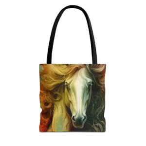Tote Bag - Elegant Equine Art Tote Bag - Horse Lover Gift, Stylish Beach Bag, Unique Shopping Tote, Animal Art Accessories, Eco-Friendly Carryall