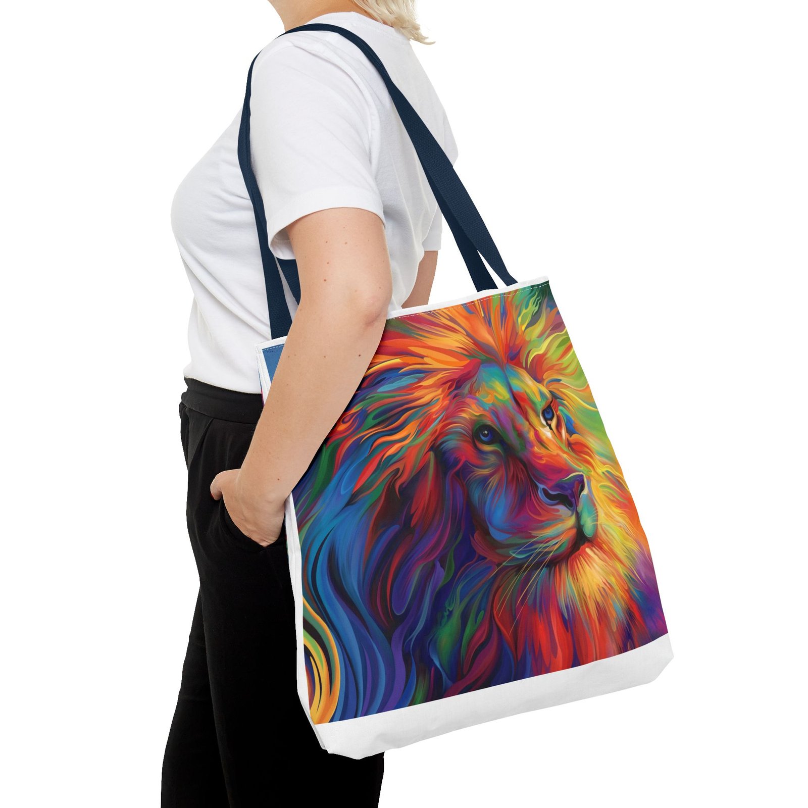 Tote Bag - Vibrant Lion Tote Bag, Colorful Reusable Bag, Beach Tote, Gift for Animal Lovers, Eco-Friendly Shopping Bag, Festival Bag - Image 60