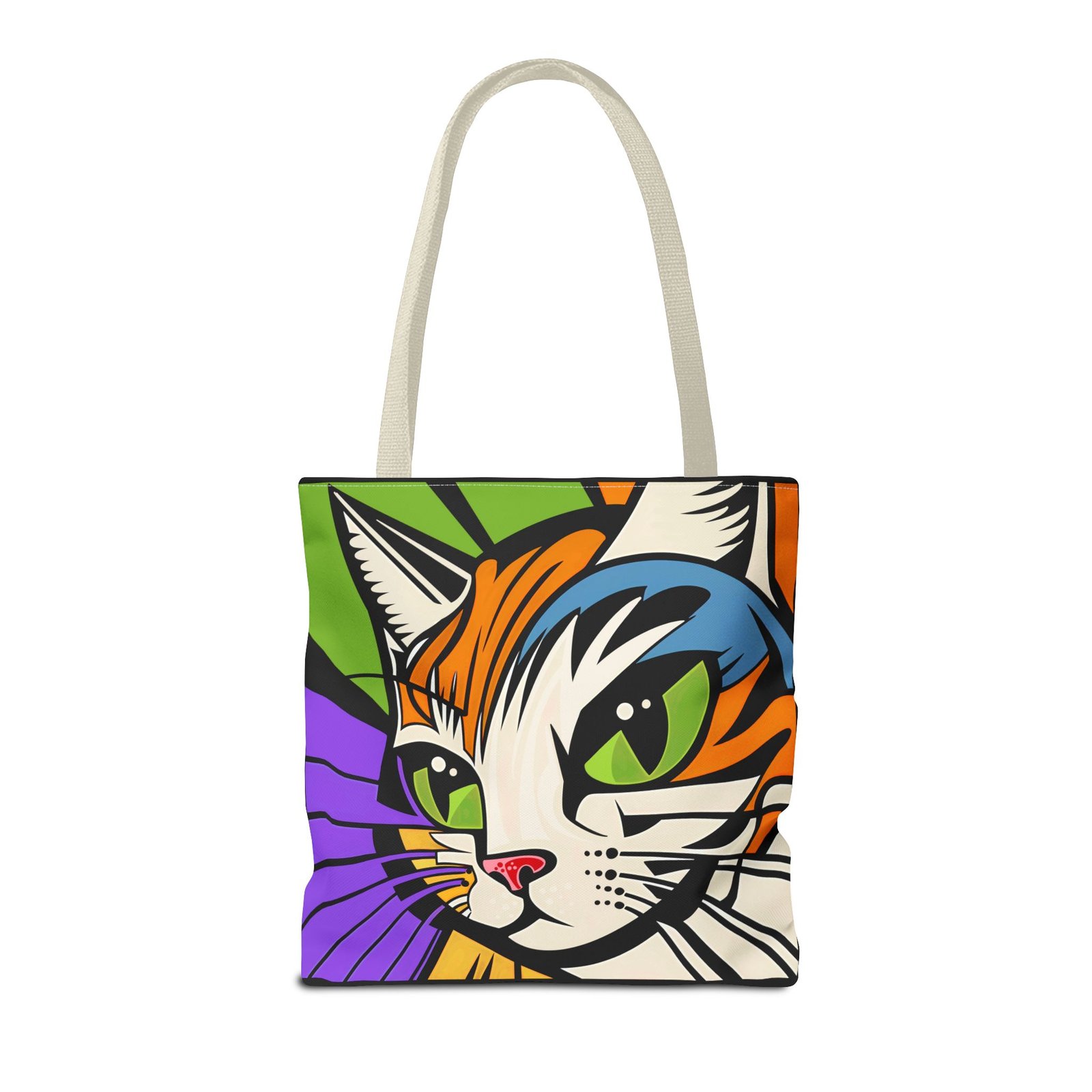Tote Bag - Colorful Cat Design Tote Bag, Eco-Friendly Bag, Pet Lover Gift, Unique Shopping Bag, Everyday Use, Stylish Carryall - Image 42