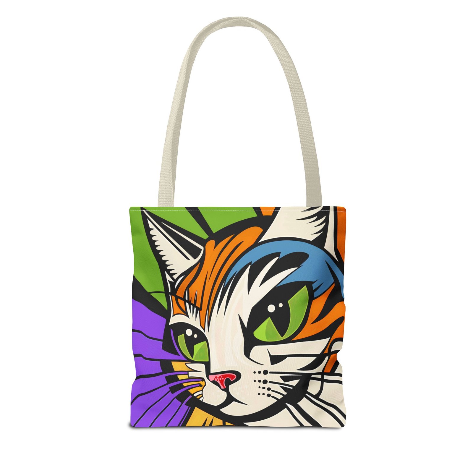 Tote Bag - Colorful Cat Design Tote Bag, Eco-Friendly Bag, Pet Lover Gift, Unique Shopping Bag, Everyday Use, Stylish Carryall - Image 38