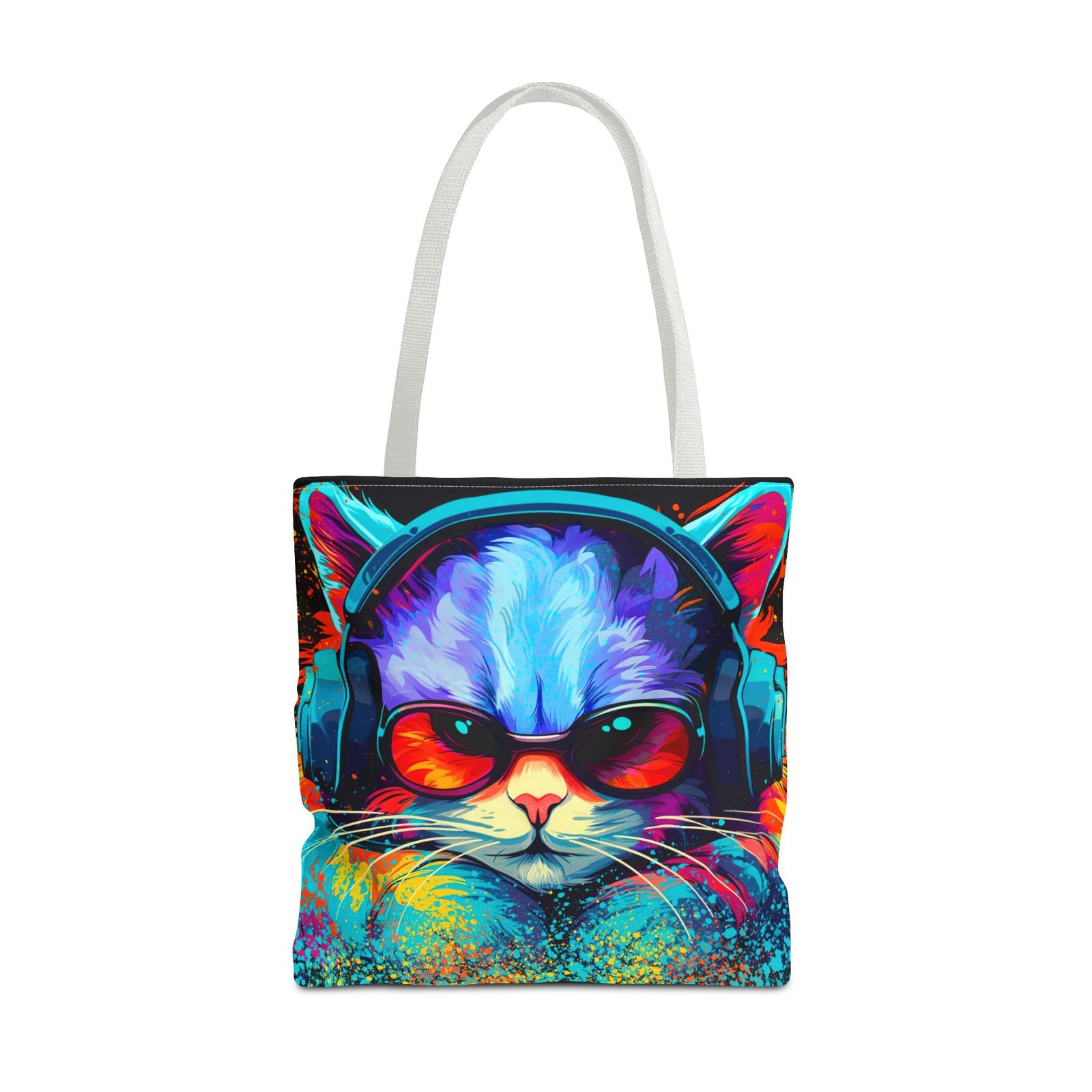 Tote Bag - Vibrant Cat Tote Bag - Colorful, Trendy, Cat Lover Gift, Summer Beach Bag, Fun Shopping Tote - Image 33