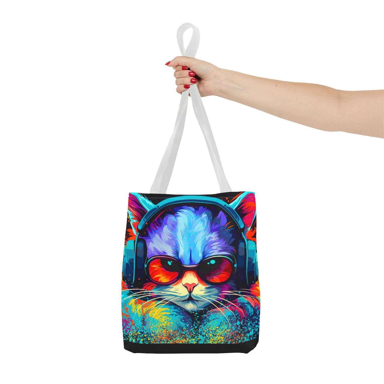 Tote Bag - Vibrant Cat Tote Bag - Colorful, Trendy, Cat Lover Gift, Summer Beach Bag, Fun Shopping Tote - Image 28