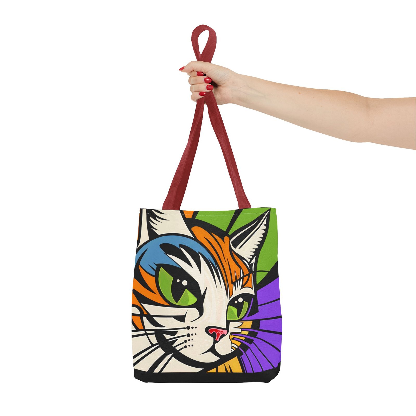 Tote Bag - Colorful Cat Design Tote Bag, Eco-Friendly Bag, Pet Lover Gift, Unique Shopping Bag, Everyday Use, Stylish Carryall - Image 16