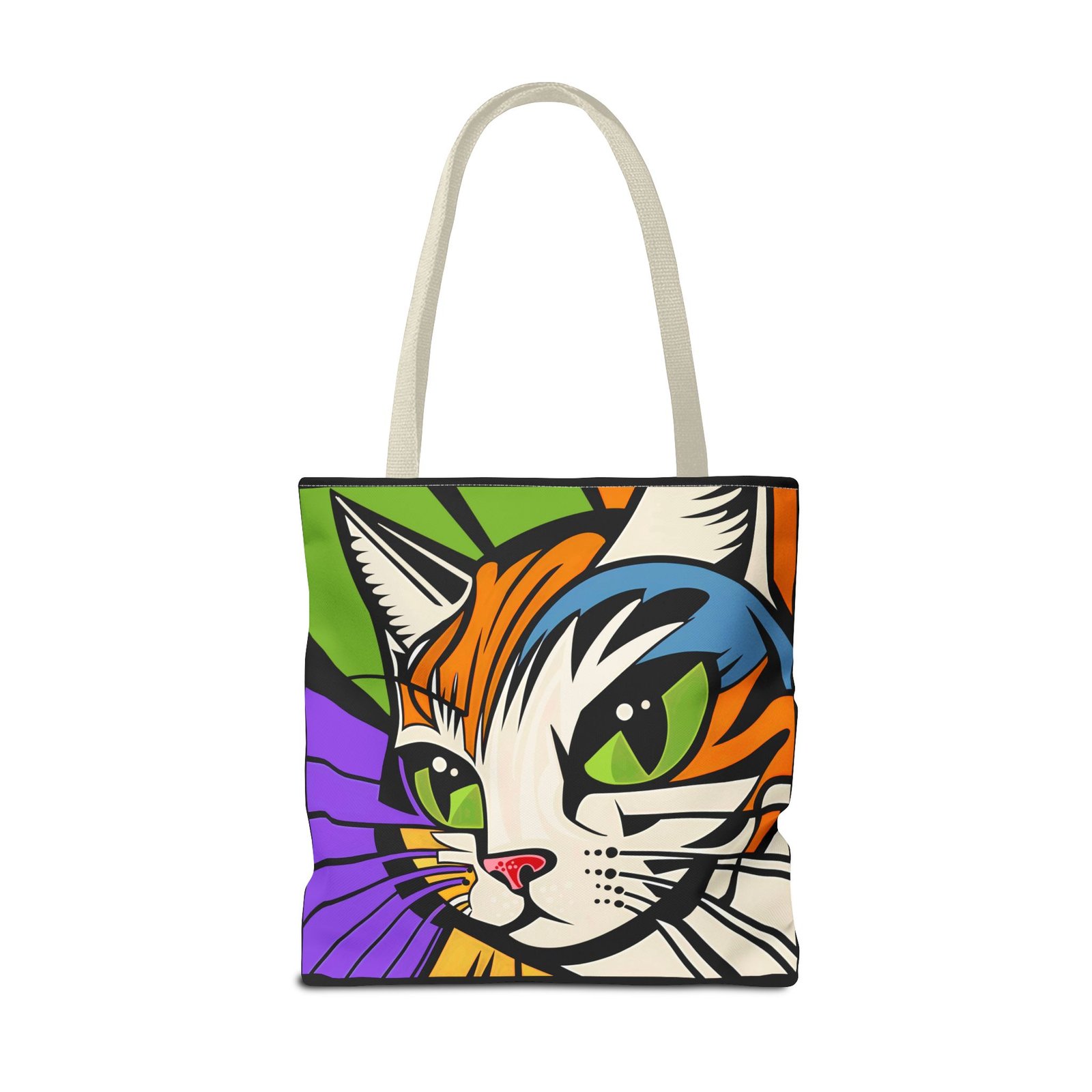 Tote Bag - Colorful Cat Design Tote Bag, Eco-Friendly Bag, Pet Lover Gift, Unique Shopping Bag, Everyday Use, Stylish Carryall - Image 46