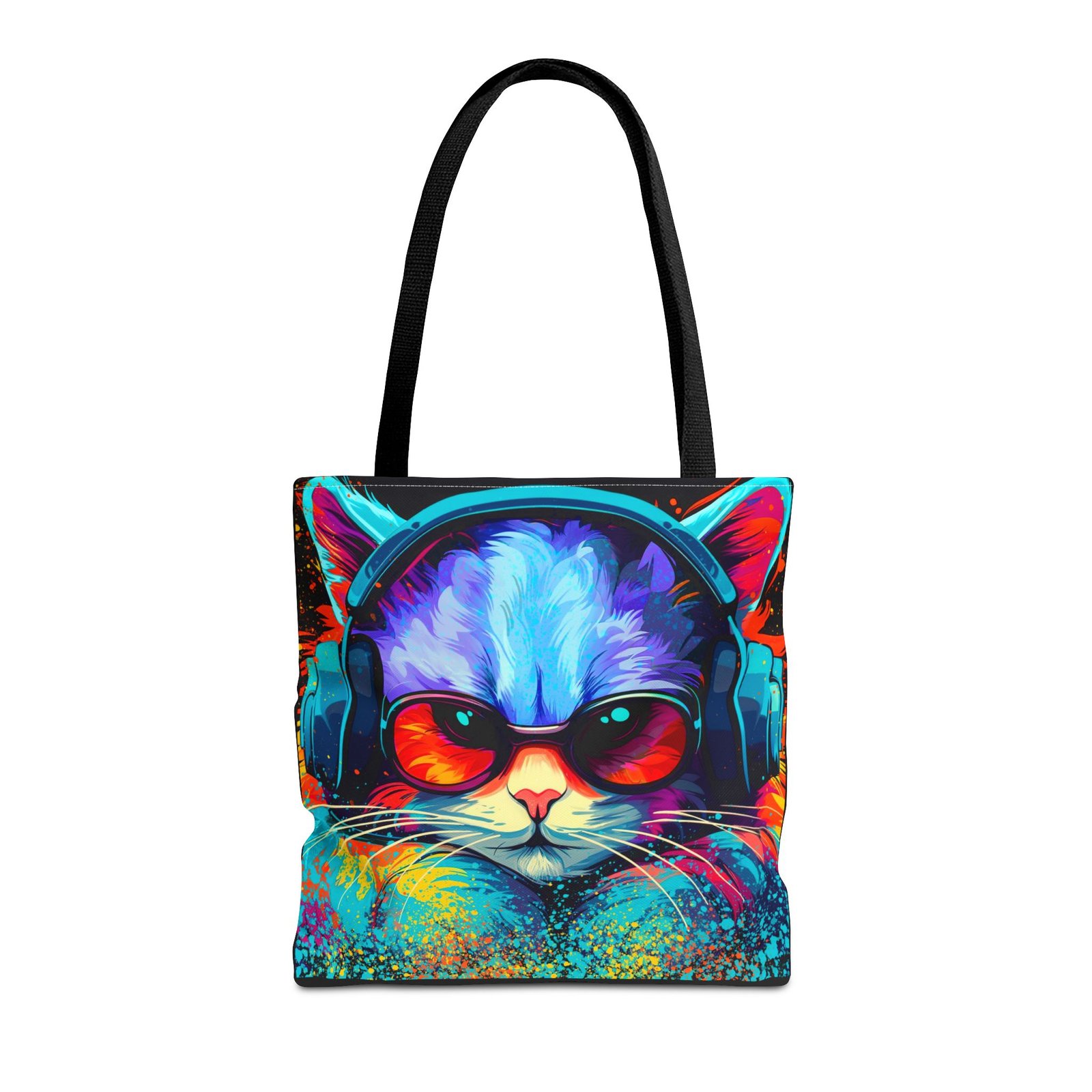 Tote Bag - Vibrant Cat Tote Bag - Colorful, Trendy, Cat Lover Gift, Summer Beach Bag, Fun Shopping Tote - Image 5