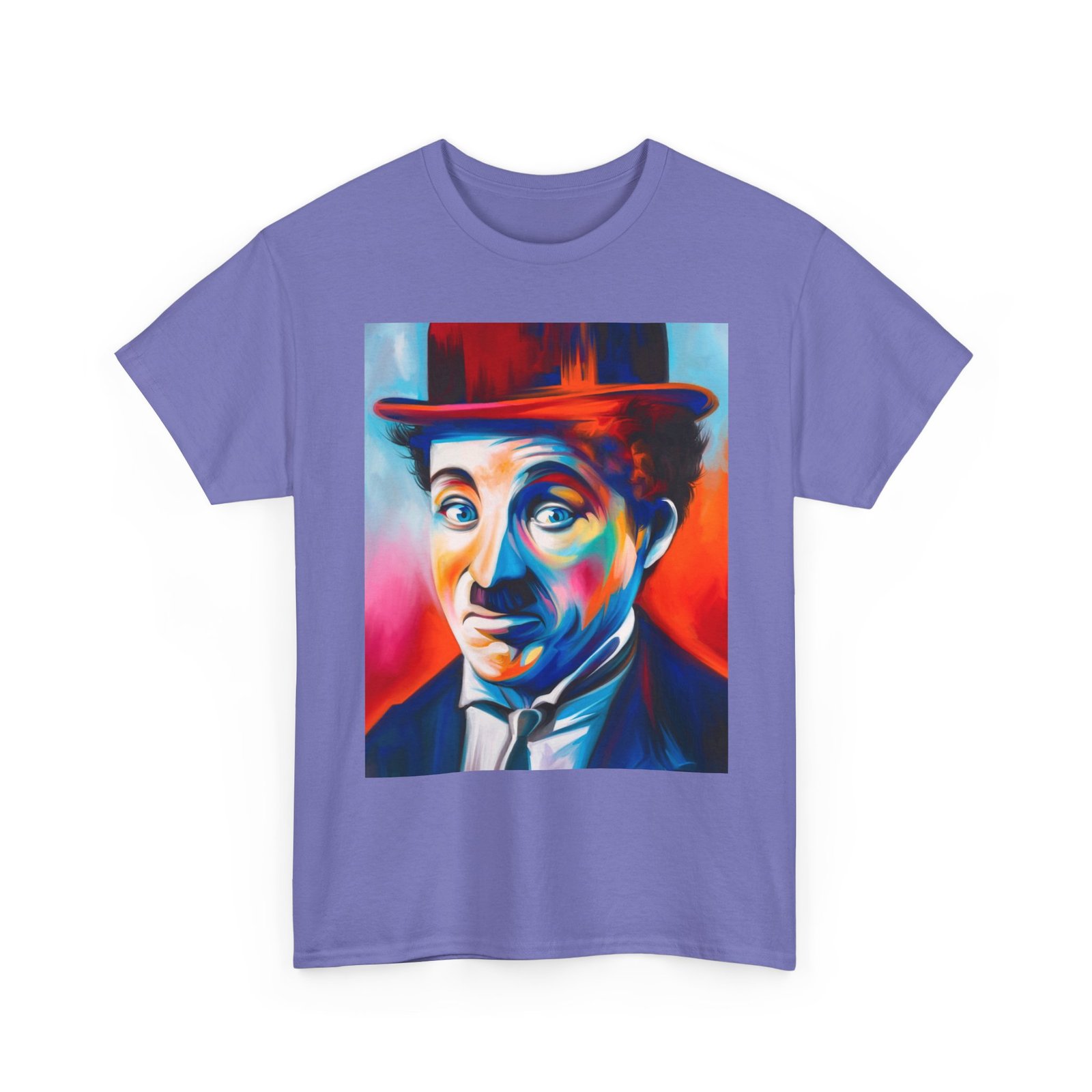 T-Shirt - Colorful Vintage Charlie Chaplin Comedy Tee, Unisex Heavy Cotton T-Shirt, Retro Art Shirt, Gift for Movie Lovers, Fun Graphic Tee, Perfect for Parties - Image 39