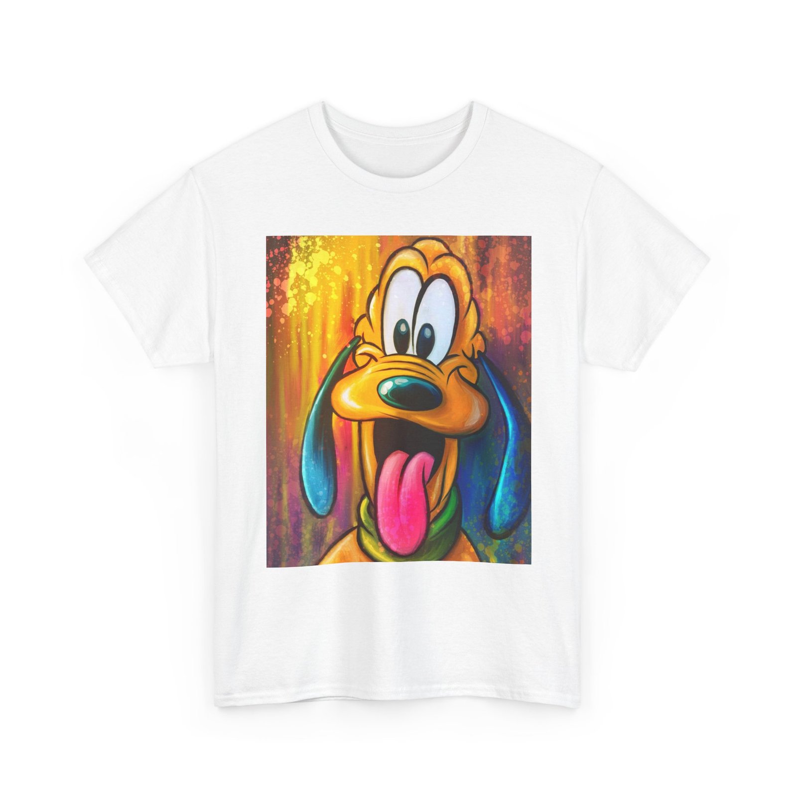 T-Shirt - Disney Themed Pluto Dog Art Tee - Unisex Heavy Cotton T-Shirt, Cute Animal Shirt, Gift for Dog Lovers, Fun Casual Wear, Kids & Adults - Image 3