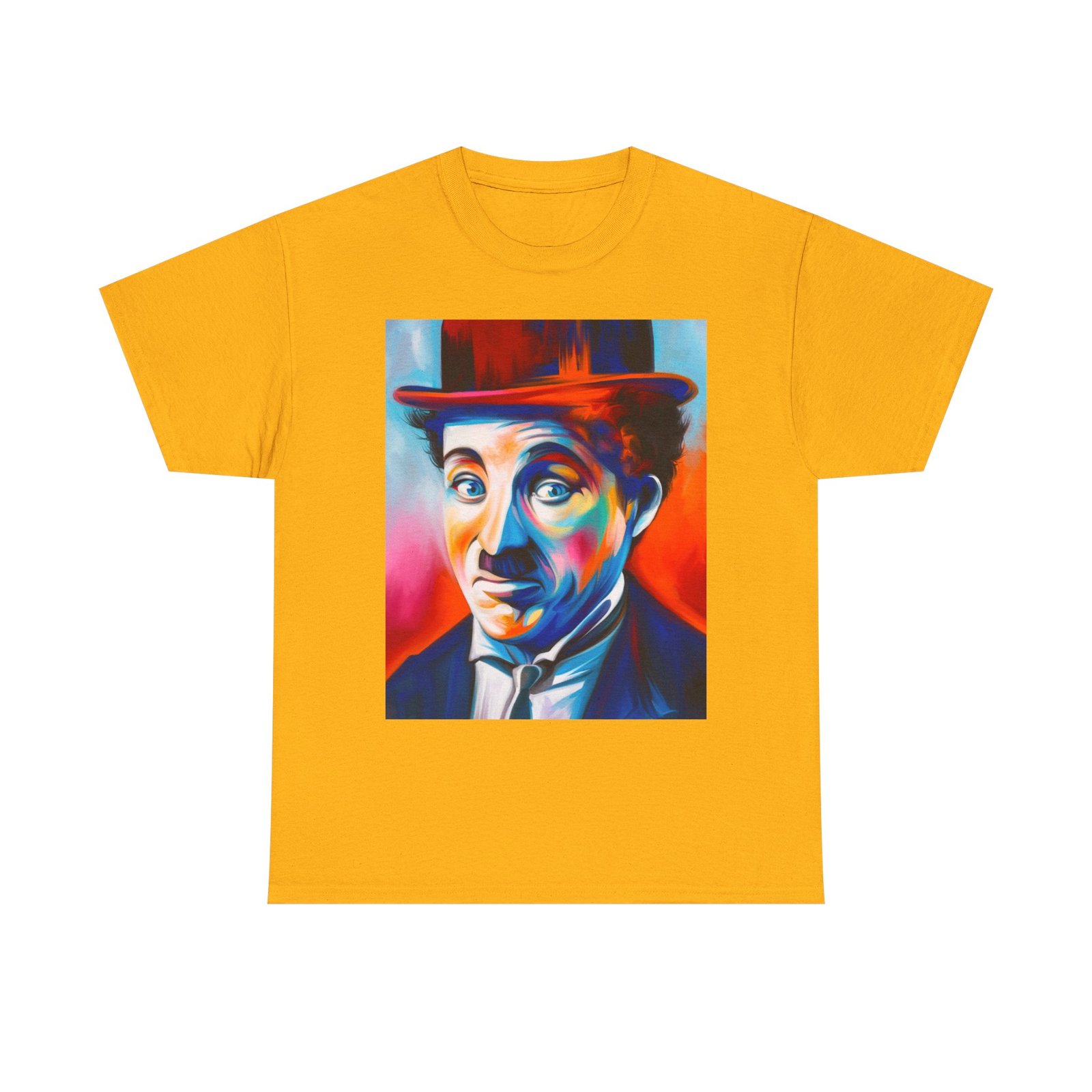 T-Shirt - Colorful Vintage Charlie Chaplin Comedy Tee, Unisex Heavy Cotton T-Shirt, Retro Art Shirt, Gift for Movie Lovers, Fun Graphic Tee, Perfect for Parties - Image 17