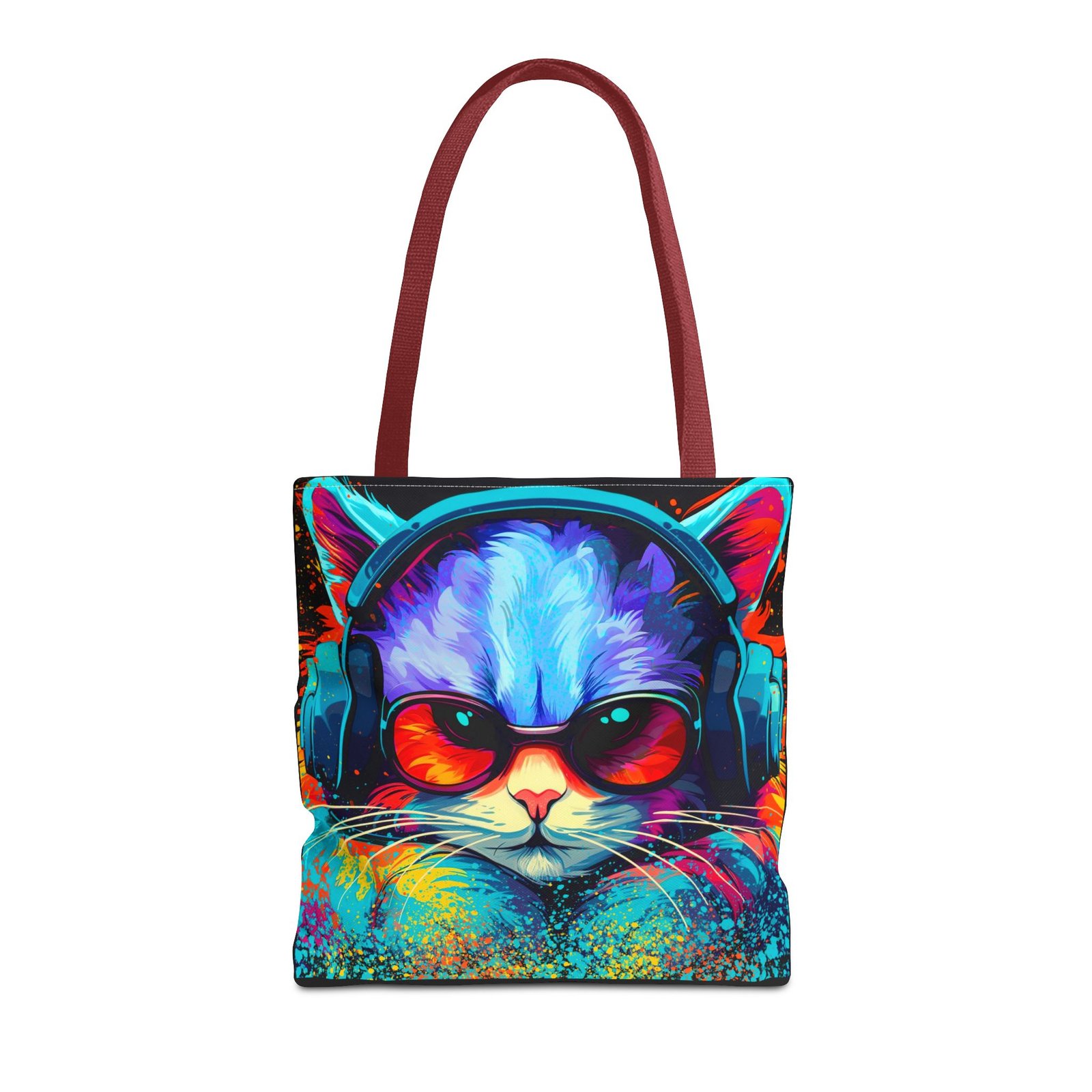 Tote Bag - Vibrant Cat Tote Bag - Colorful, Trendy, Cat Lover Gift, Summer Beach Bag, Fun Shopping Tote - Image 17
