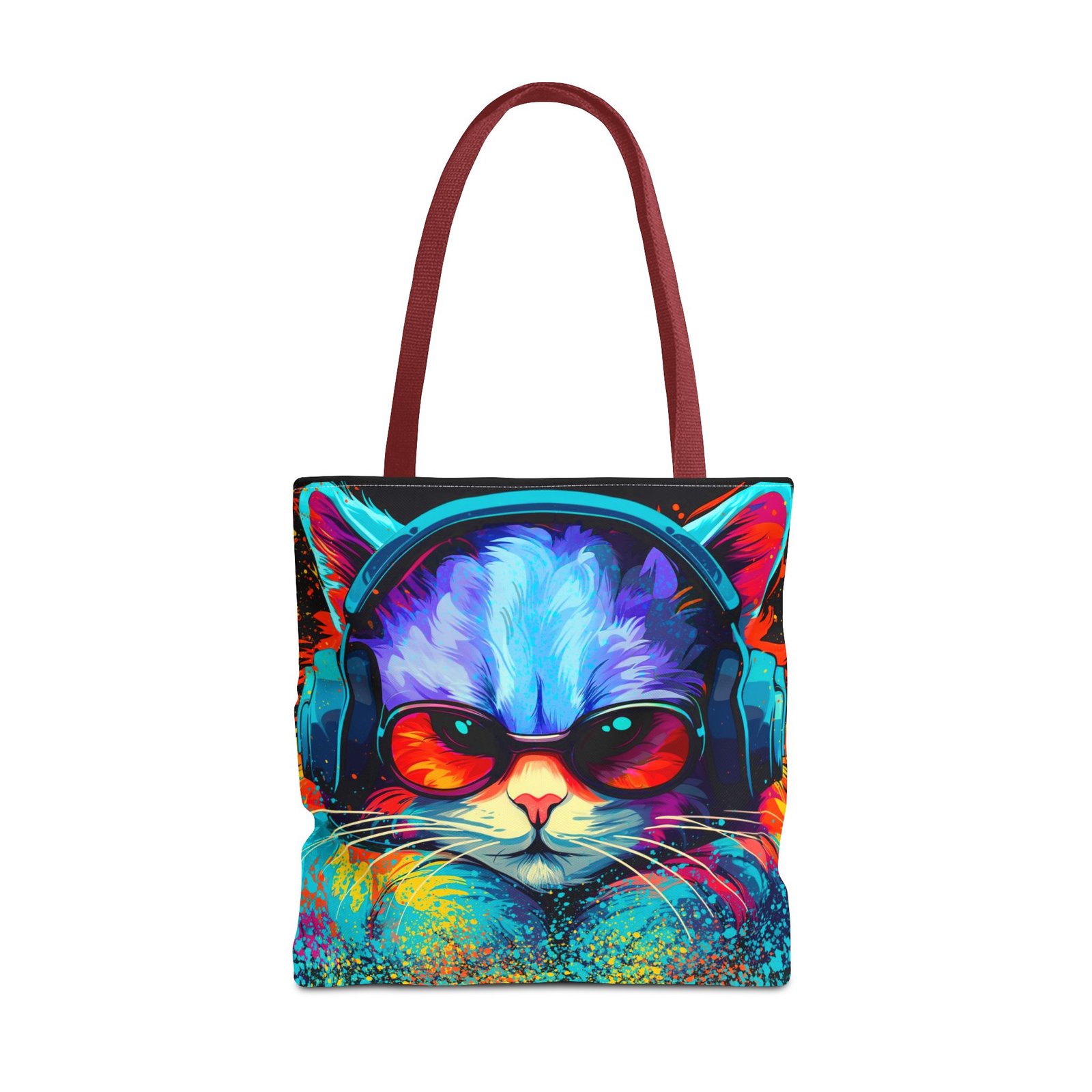 Tote Bag - Vibrant Cat Tote Bag - Colorful, Trendy, Cat Lover Gift, Summer Beach Bag, Fun Shopping Tote - Image 21