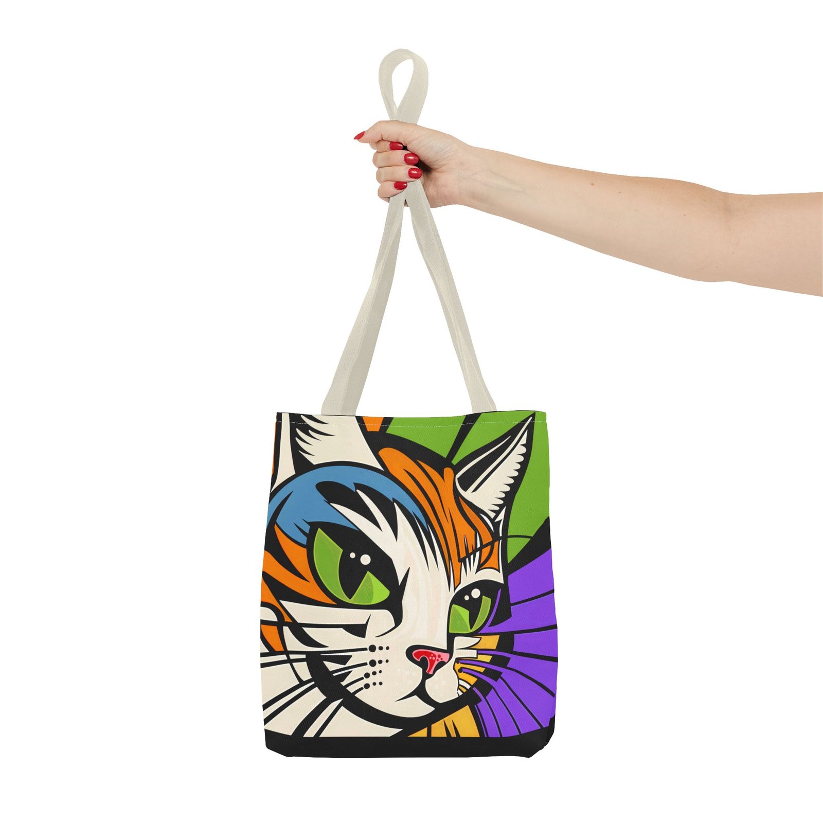 Tote Bag - Colorful Cat Design Tote Bag, Eco-Friendly Bag, Pet Lover Gift, Unique Shopping Bag, Everyday Use, Stylish Carryall - Image 40