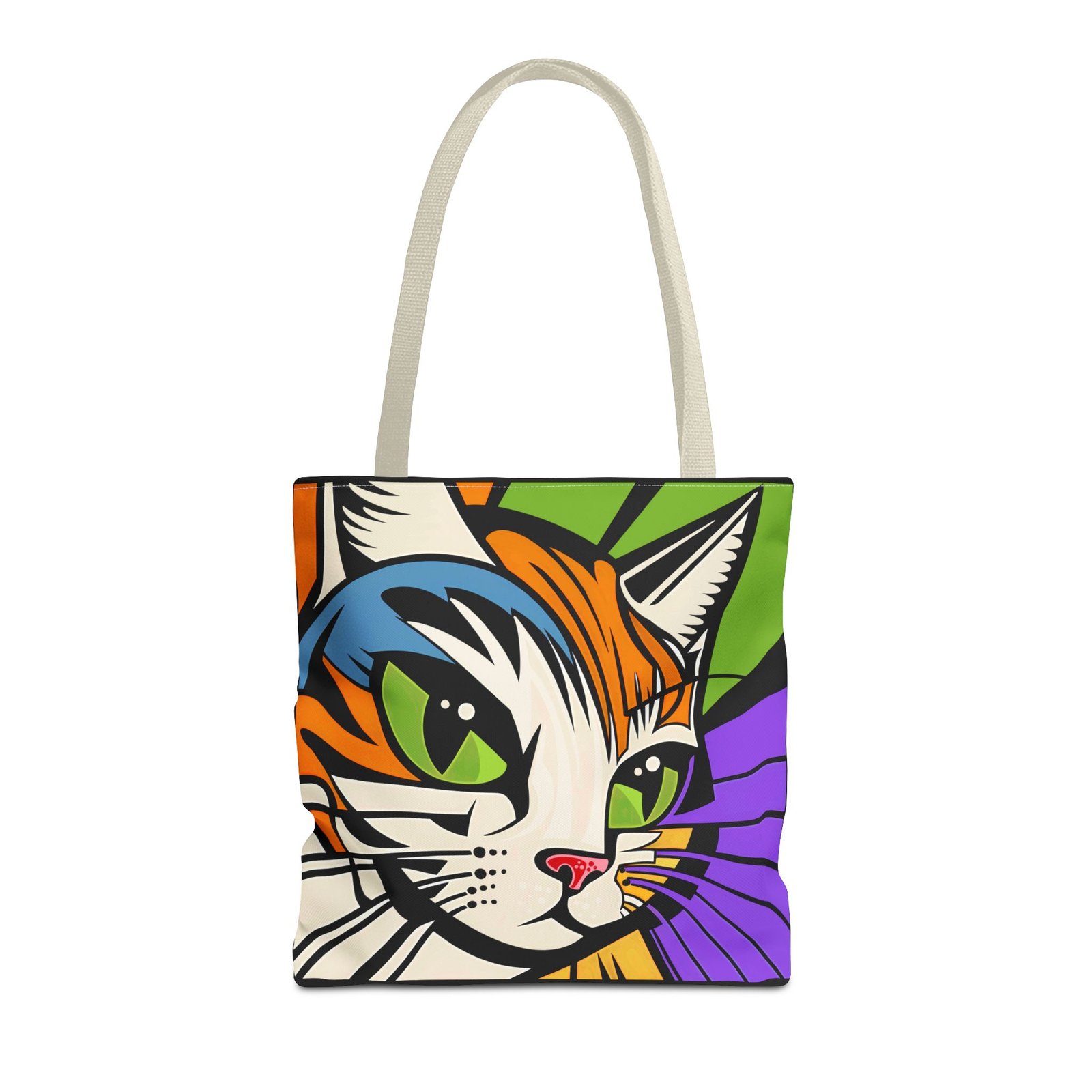 Tote Bag - Colorful Cat Design Tote Bag, Eco-Friendly Bag, Pet Lover Gift, Unique Shopping Bag, Everyday Use, Stylish Carryall - Image 41