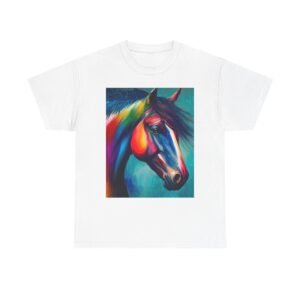 T-Shirt - Rainbow Horse Graphic Tee, Unisex T-Shirt, Artistic Apparel, Animal Lover Gift, Colorful Fashion Statement, Unique Horse Art Shirt