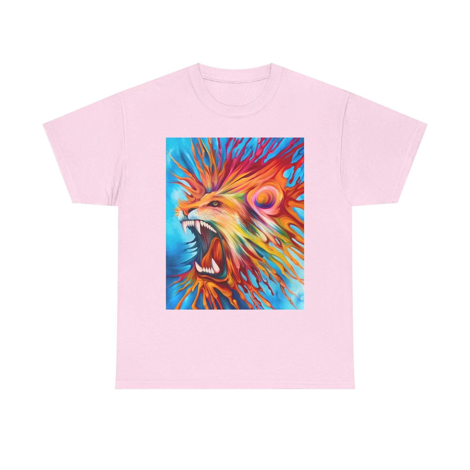 T-Shirt - Vibrant Lion Art Tee, Unisex Heavy Cotton T-shirt, Bold Graphic Shirt, Animal Lover Gift, Casual Wear, Statement Piece - Image 37