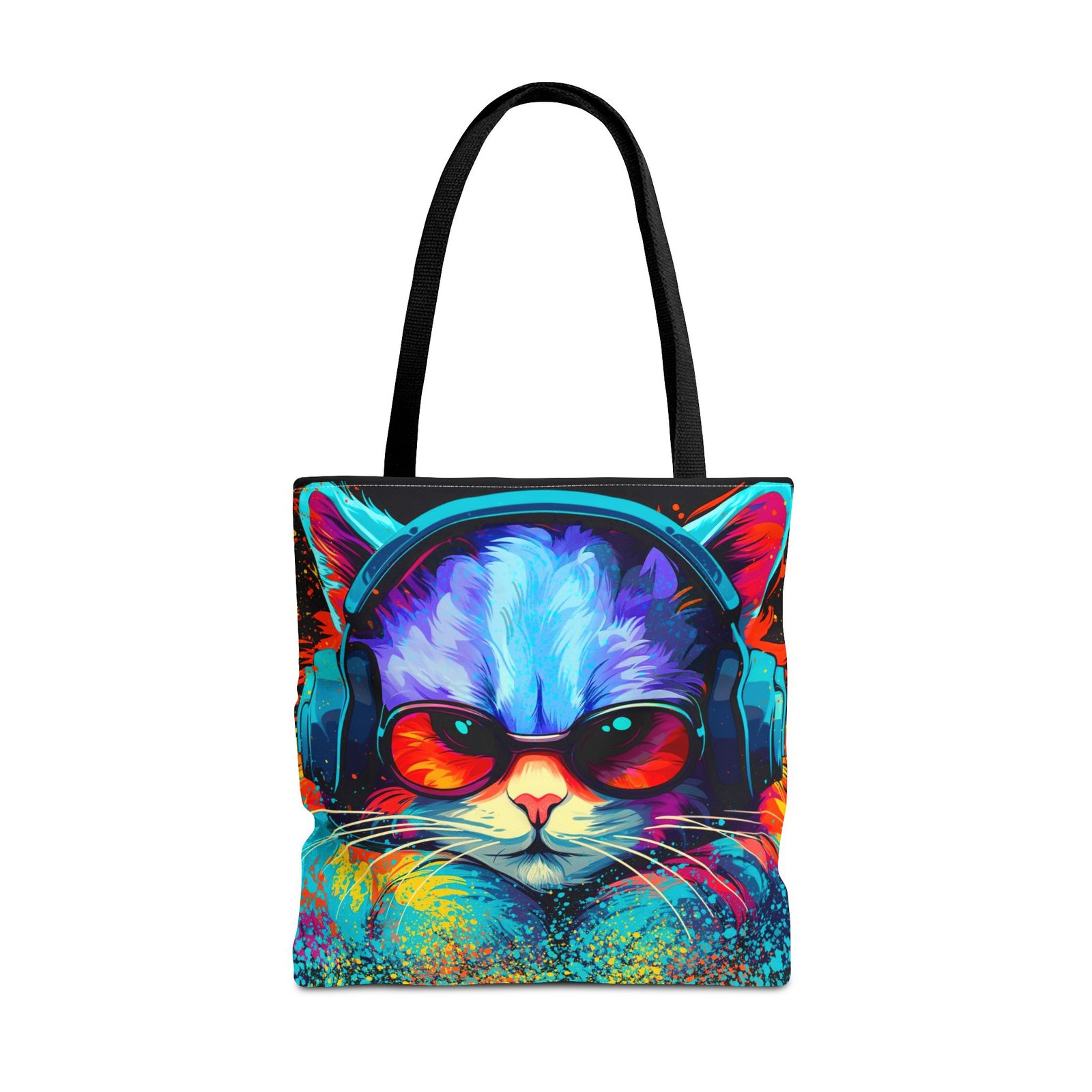 Tote Bag - Vibrant Cat Tote Bag - Colorful, Trendy, Cat Lover Gift, Summer Beach Bag, Fun Shopping Tote - Image 9