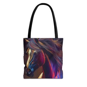 Tote Bag - Vibrant Horse Tote Bag, Equestrian Gifts, Stylish Shopping Bag, Unique Horse Art, Perfect for Animal Lovers, Gift for Horse Owners