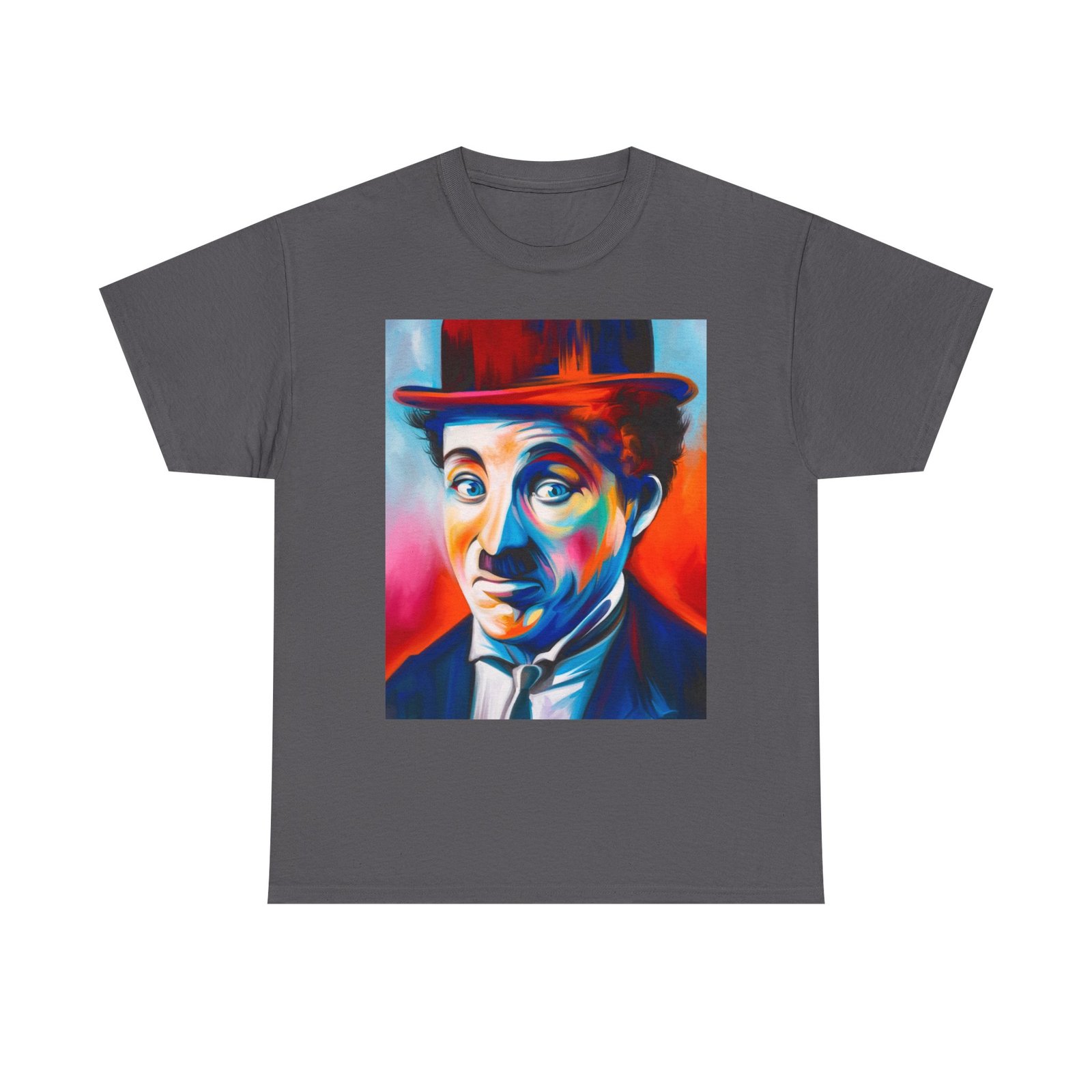 T-Shirt - Colorful Vintage Charlie Chaplin Comedy Tee, Unisex Heavy Cotton T-Shirt, Retro Art Shirt, Gift for Movie Lovers, Fun Graphic Tee, Perfect for Parties - Image 29