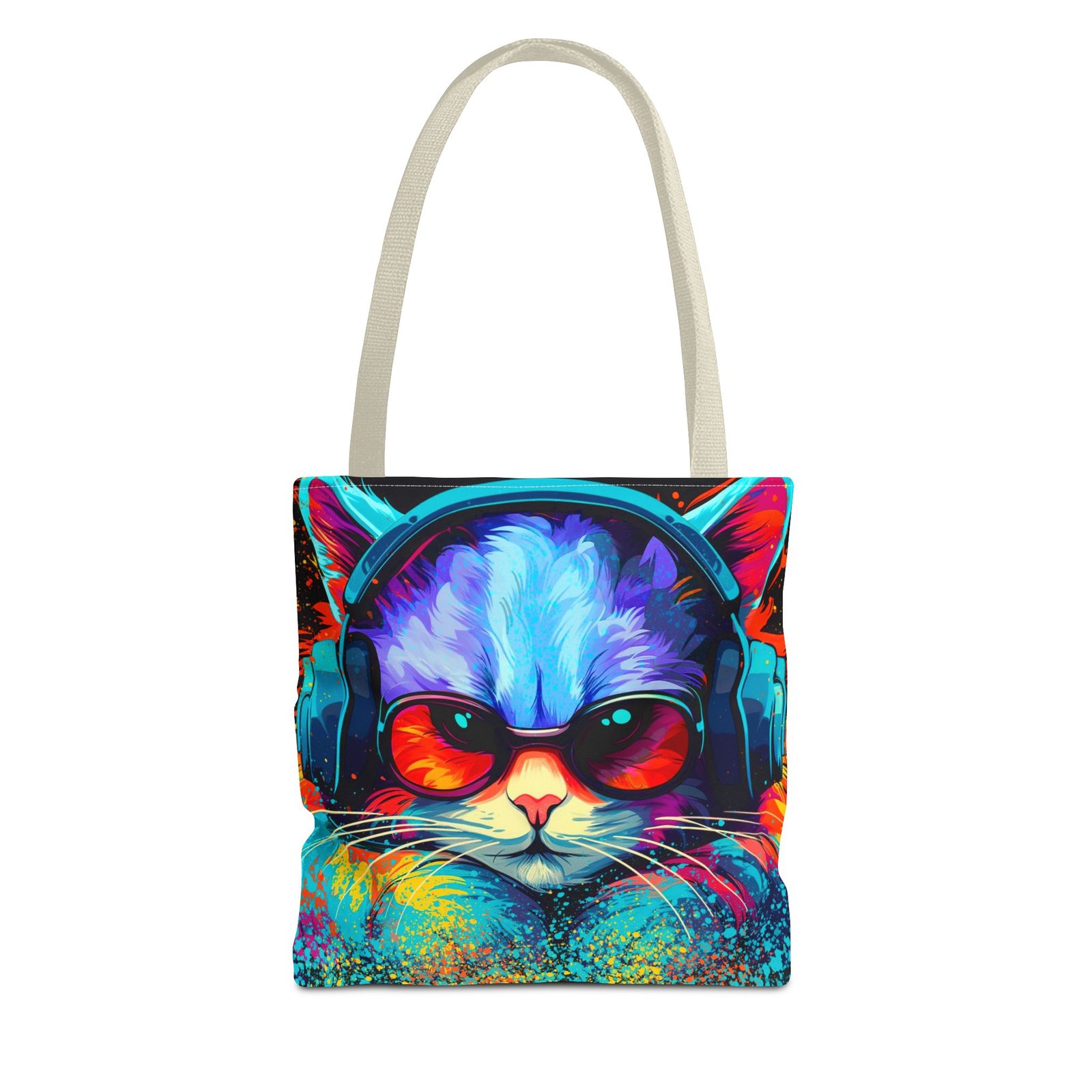 Tote Bag - Vibrant Cat Tote Bag - Colorful, Trendy, Cat Lover Gift, Summer Beach Bag, Fun Shopping Tote - Image 37