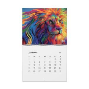 Vibrant Cat Wall Calendar (2026) - Colorful Art Print, Home Decor, Gift for Big and Small Cat Lovers, Motivational Art, Office Wall Art