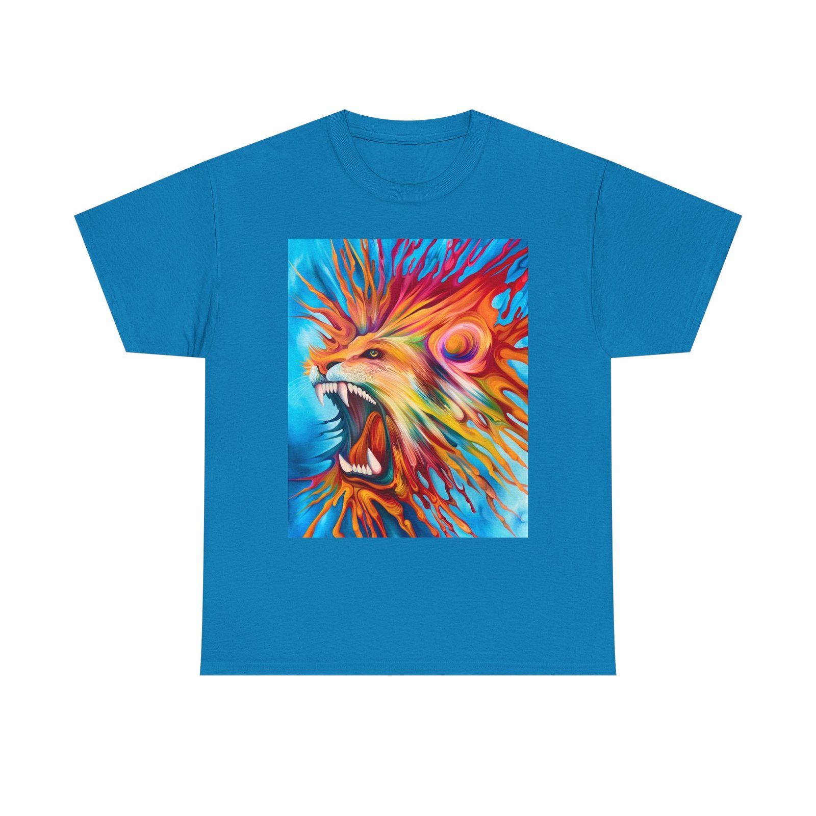 T-Shirt - Vibrant Lion Art Tee, Unisex Heavy Cotton T-shirt, Bold Graphic Shirt, Animal Lover Gift, Casual Wear, Statement Piece - Image 33