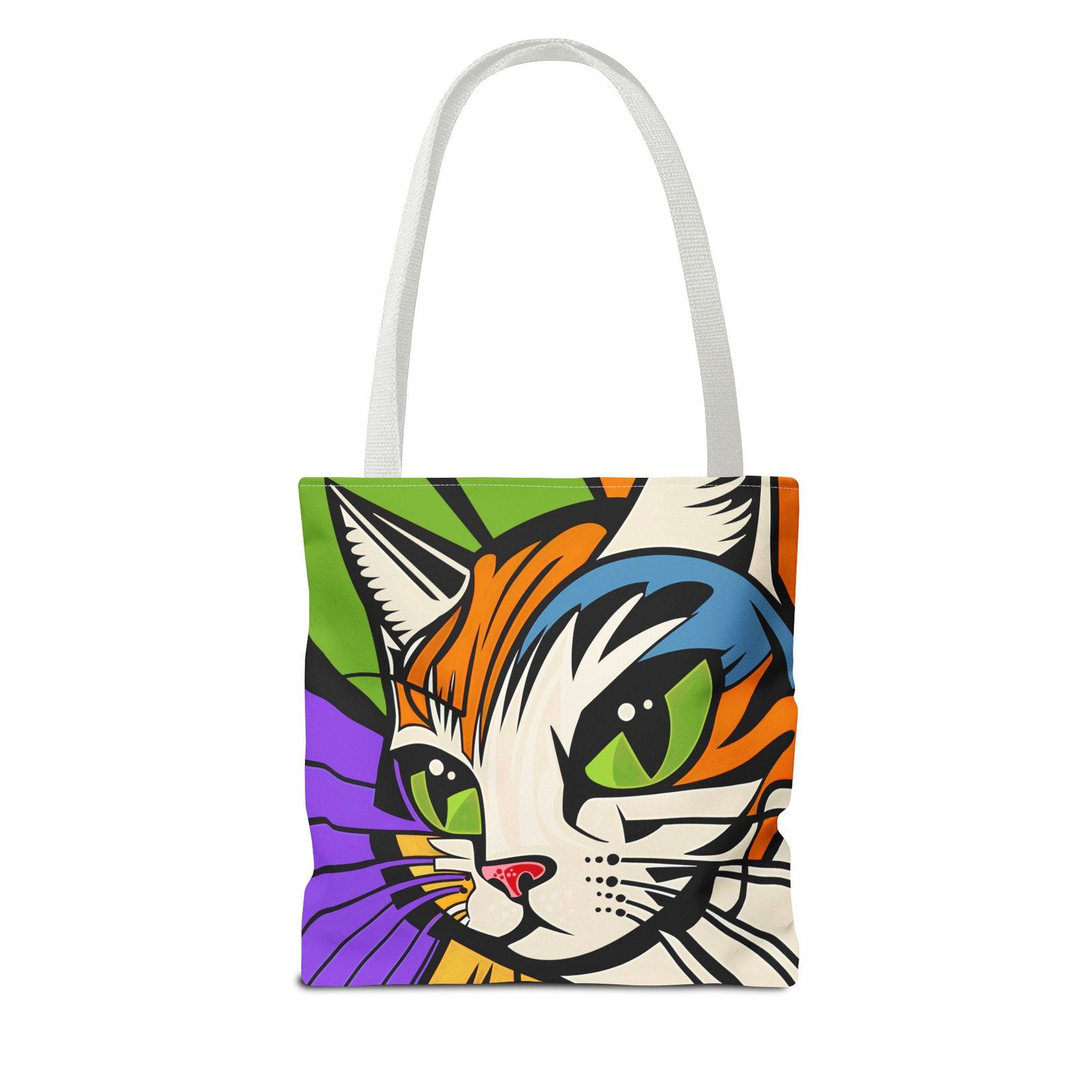 Tote Bag - Colorful Cat Design Tote Bag, Eco-Friendly Bag, Pet Lover Gift, Unique Shopping Bag, Everyday Use, Stylish Carryall - Image 26