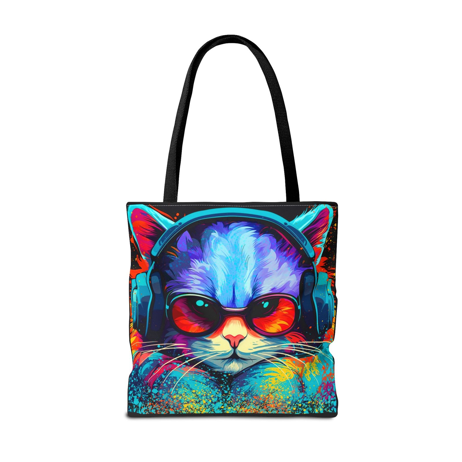 Tote Bag - Vibrant Cat Tote Bag - Colorful, Trendy, Cat Lover Gift, Summer Beach Bag, Fun Shopping Tote - Image 10