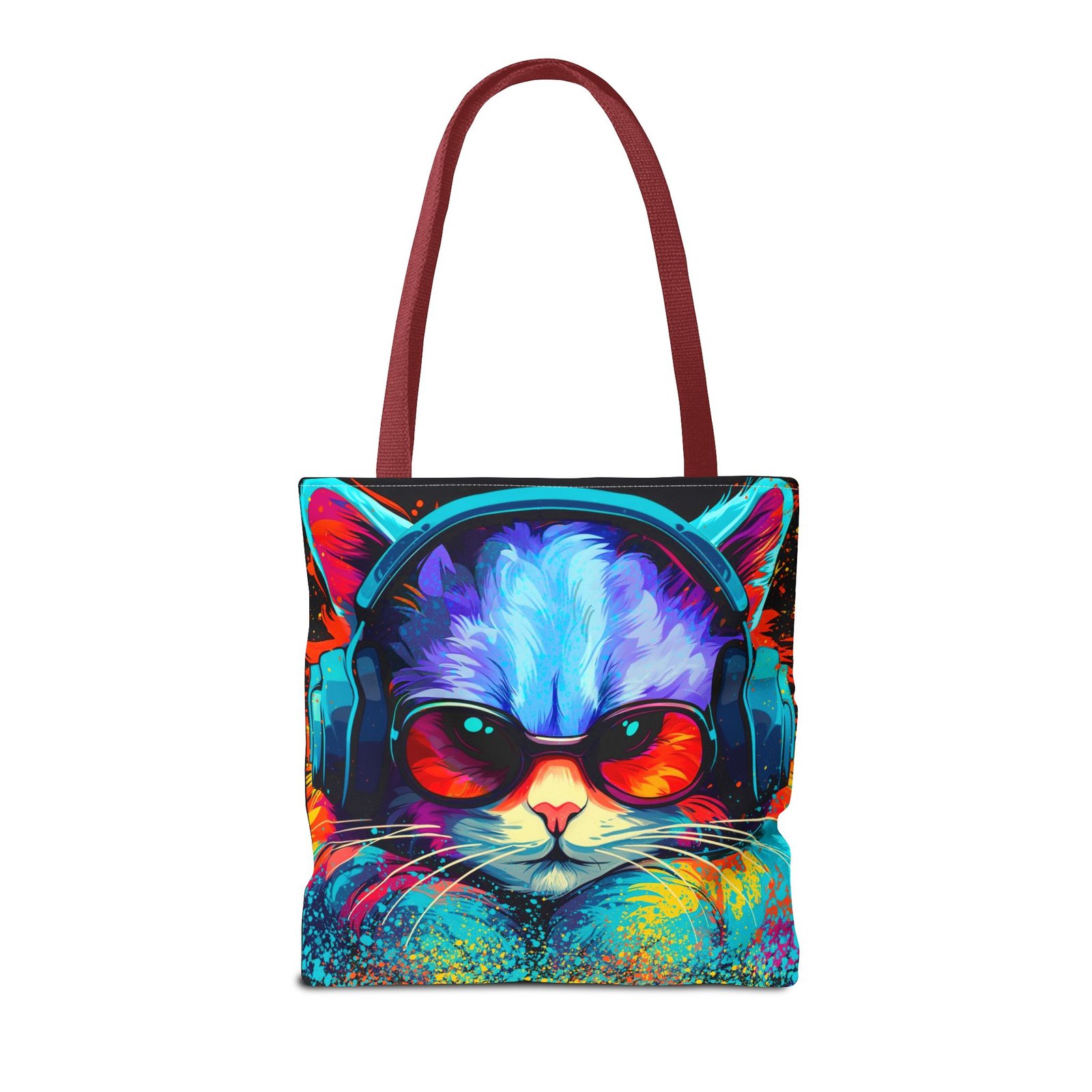 Tote Bag - Vibrant Cat Tote Bag - Colorful, Trendy, Cat Lover Gift, Summer Beach Bag, Fun Shopping Tote - Image 18