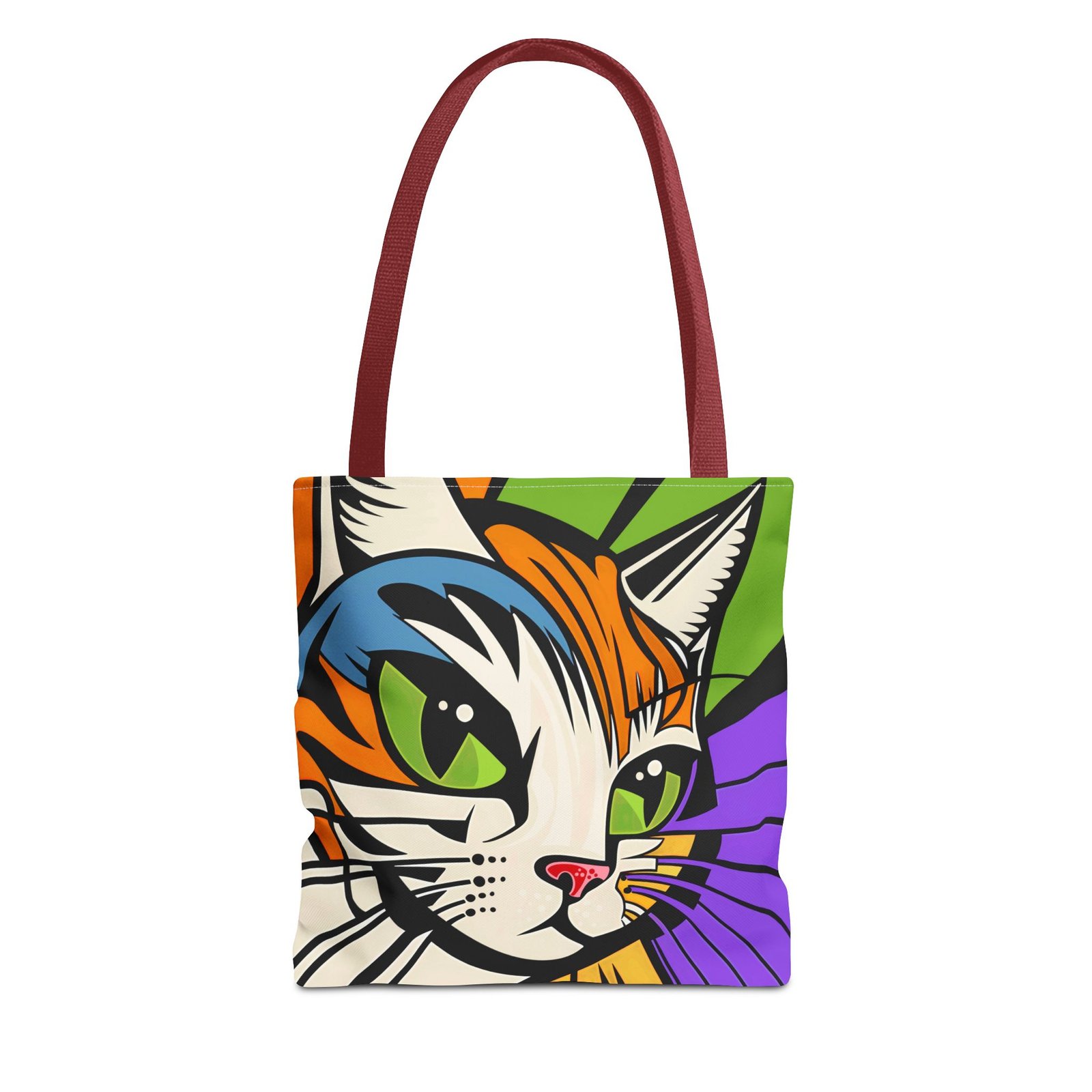 Tote Bag - Colorful Cat Design Tote Bag, Eco-Friendly Bag, Pet Lover Gift, Unique Shopping Bag, Everyday Use, Stylish Carryall - Image 13