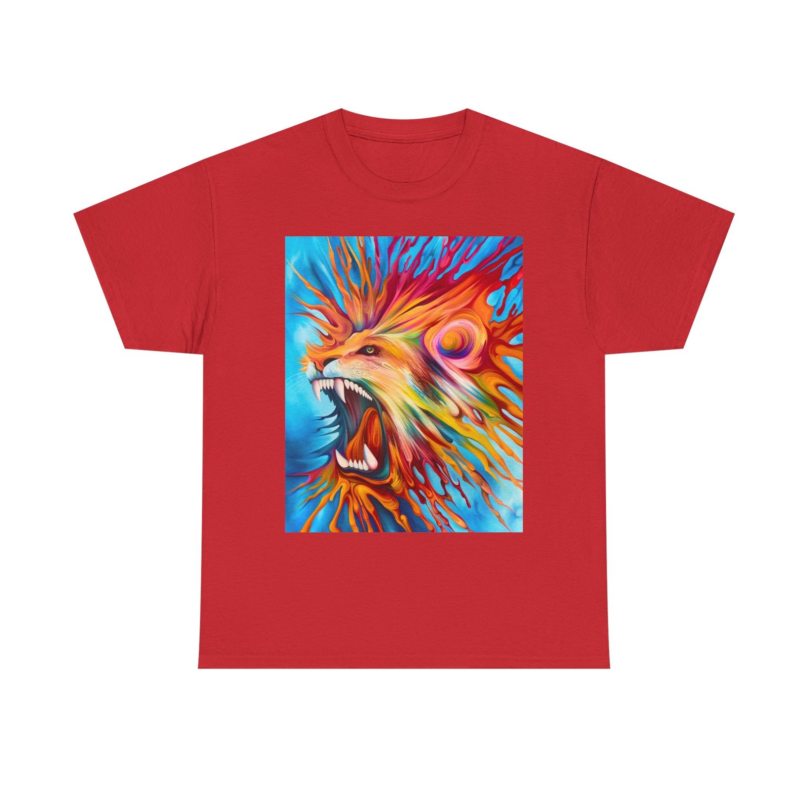 T-Shirt - Vibrant Lion Art Tee, Unisex Heavy Cotton T-shirt, Bold Graphic Shirt, Animal Lover Gift, Casual Wear, Statement Piece - Image 41